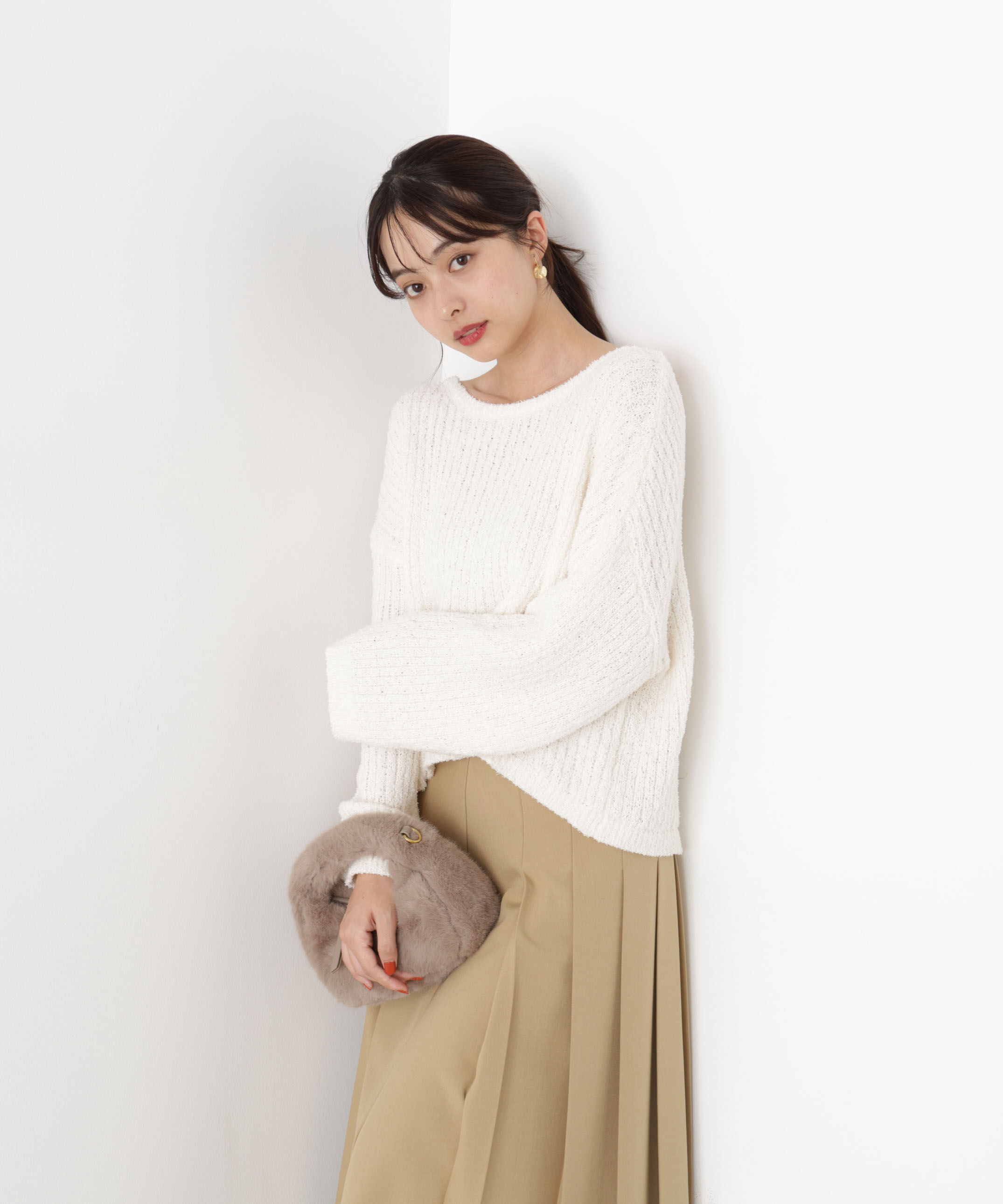 PROPORTION BODY DRESSING「フィルムモール短丈ニット 25AW」|ニット・セーター|