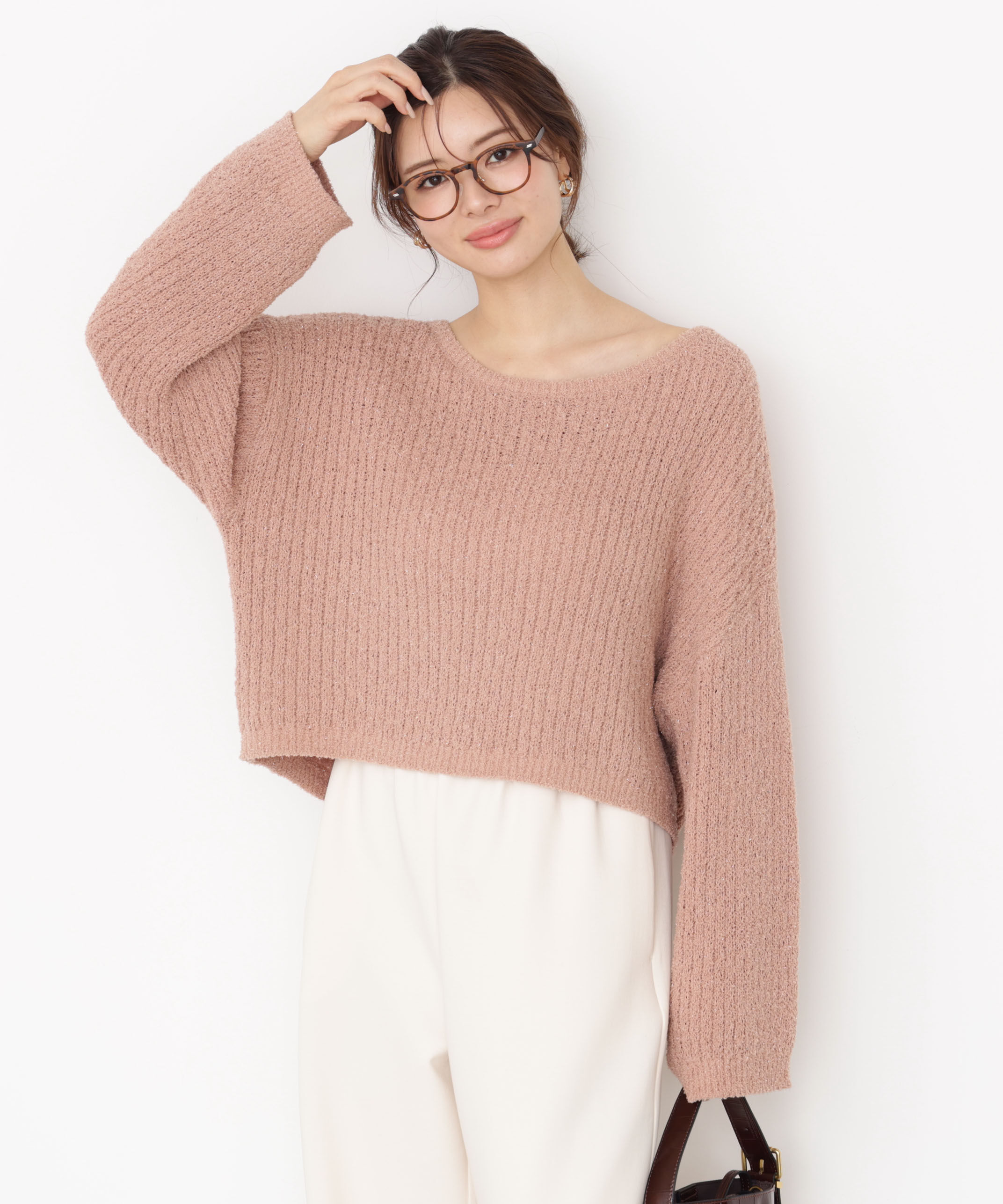 PROPORTION BODY DRESSING「フィルムモール短丈ニット 25AW」|ニット・セーター|