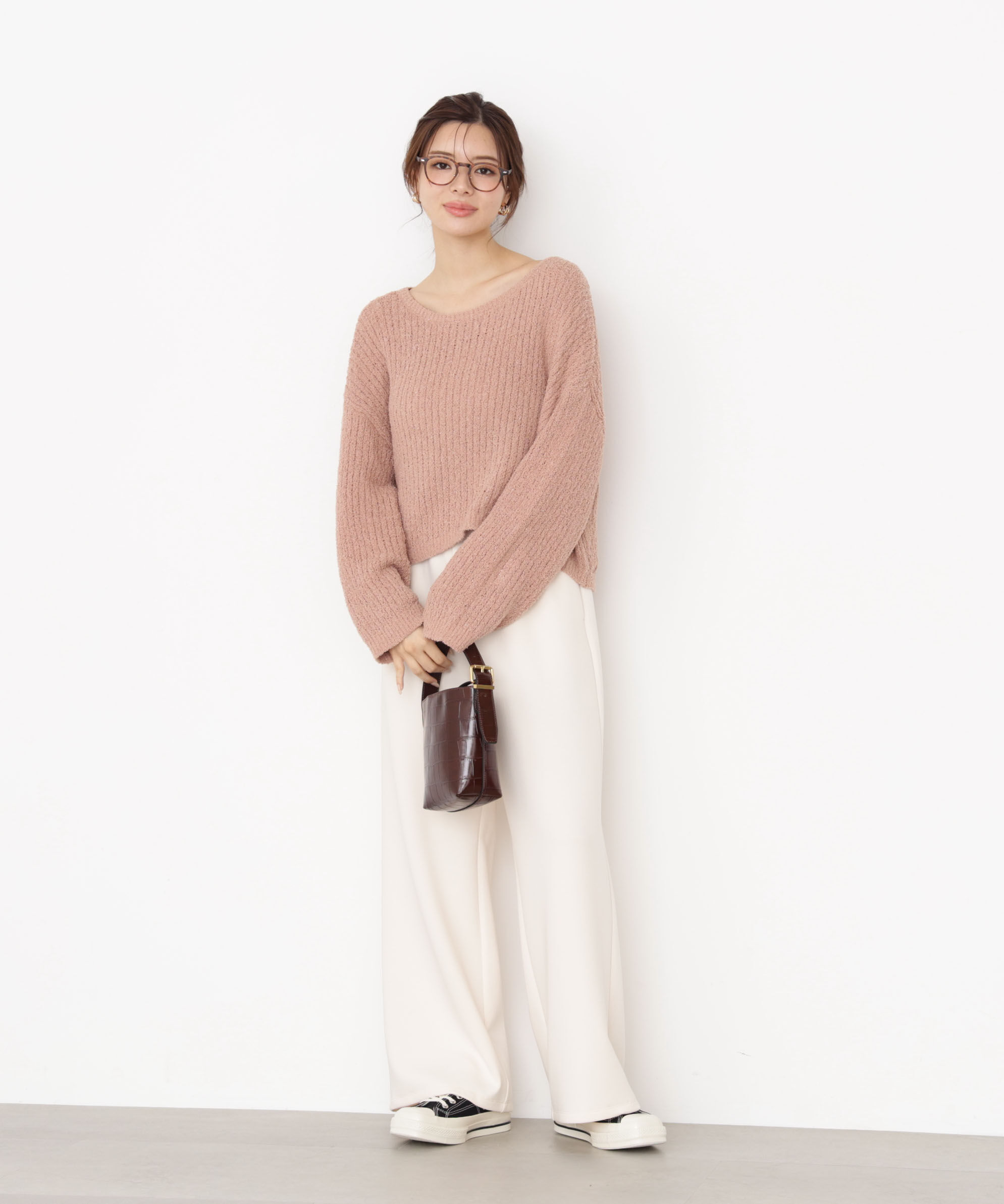 PROPORTION BODY DRESSING「フィルムモール短丈ニット 25AW」|ニット・セーター|