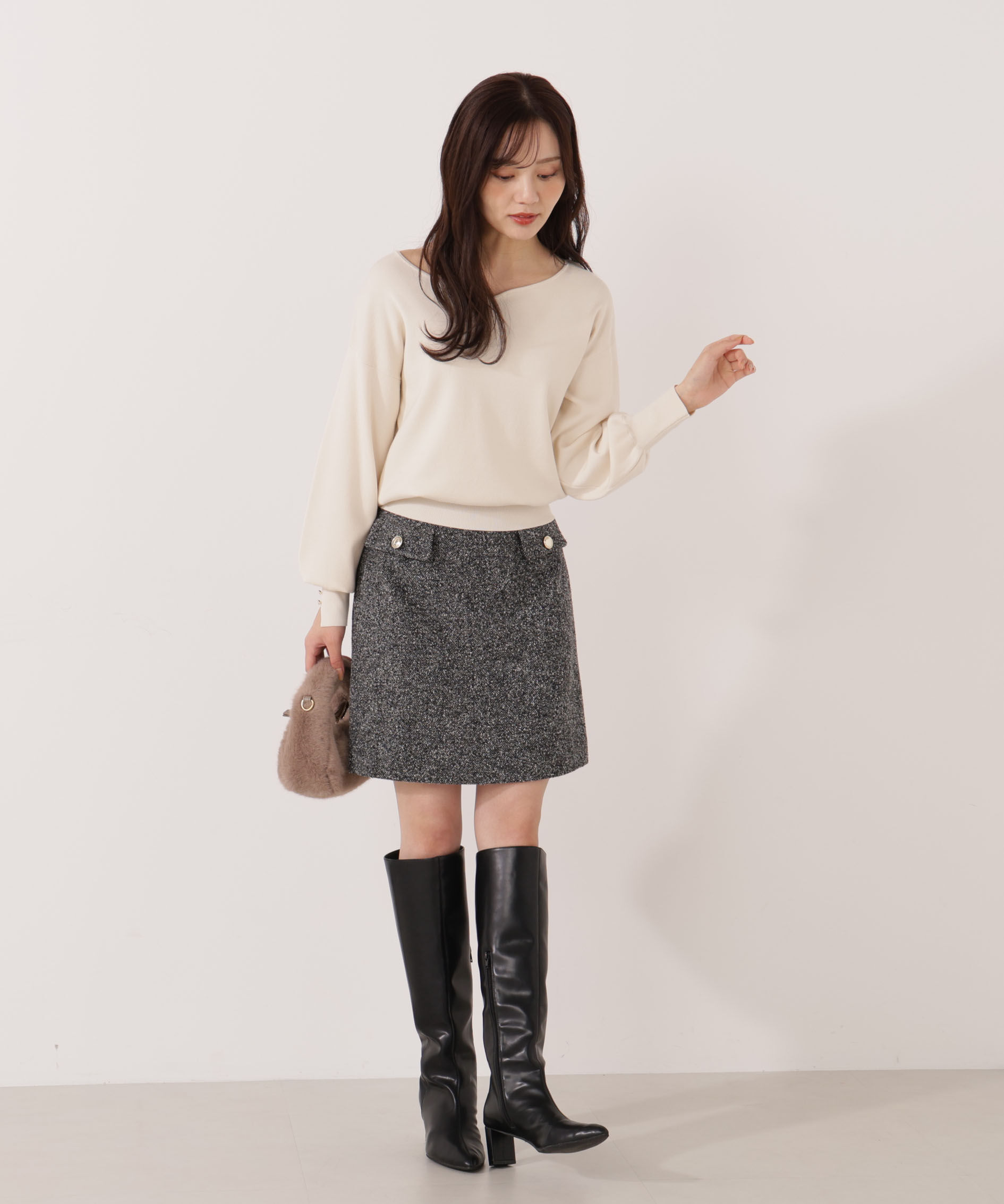 PROPORTION BODY DRESSING「ツイードミニスカート」|スカート|