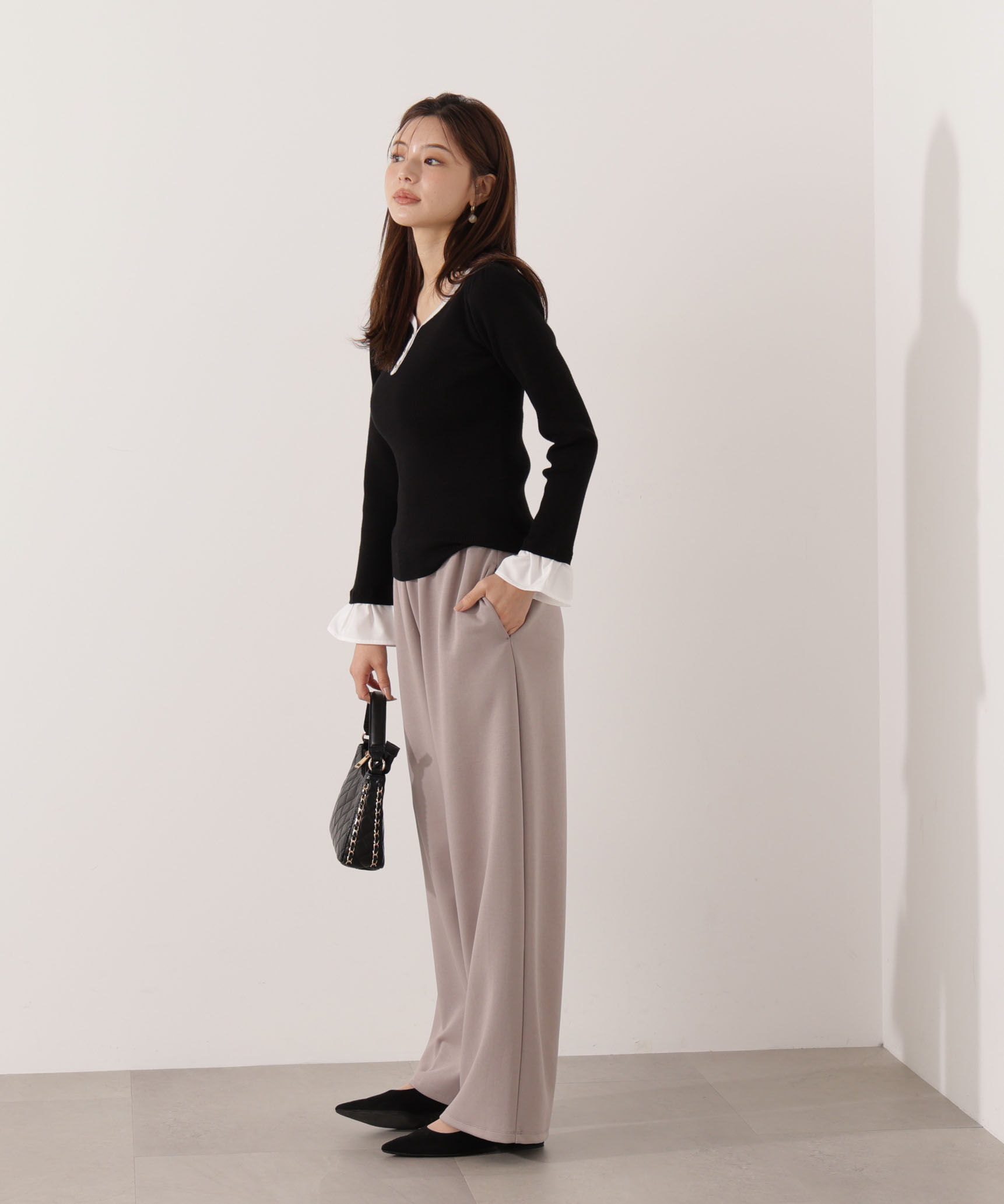 PROPORTION BODY DRESSING「異素材スリーブニット 25AW」|ニット・セーター|