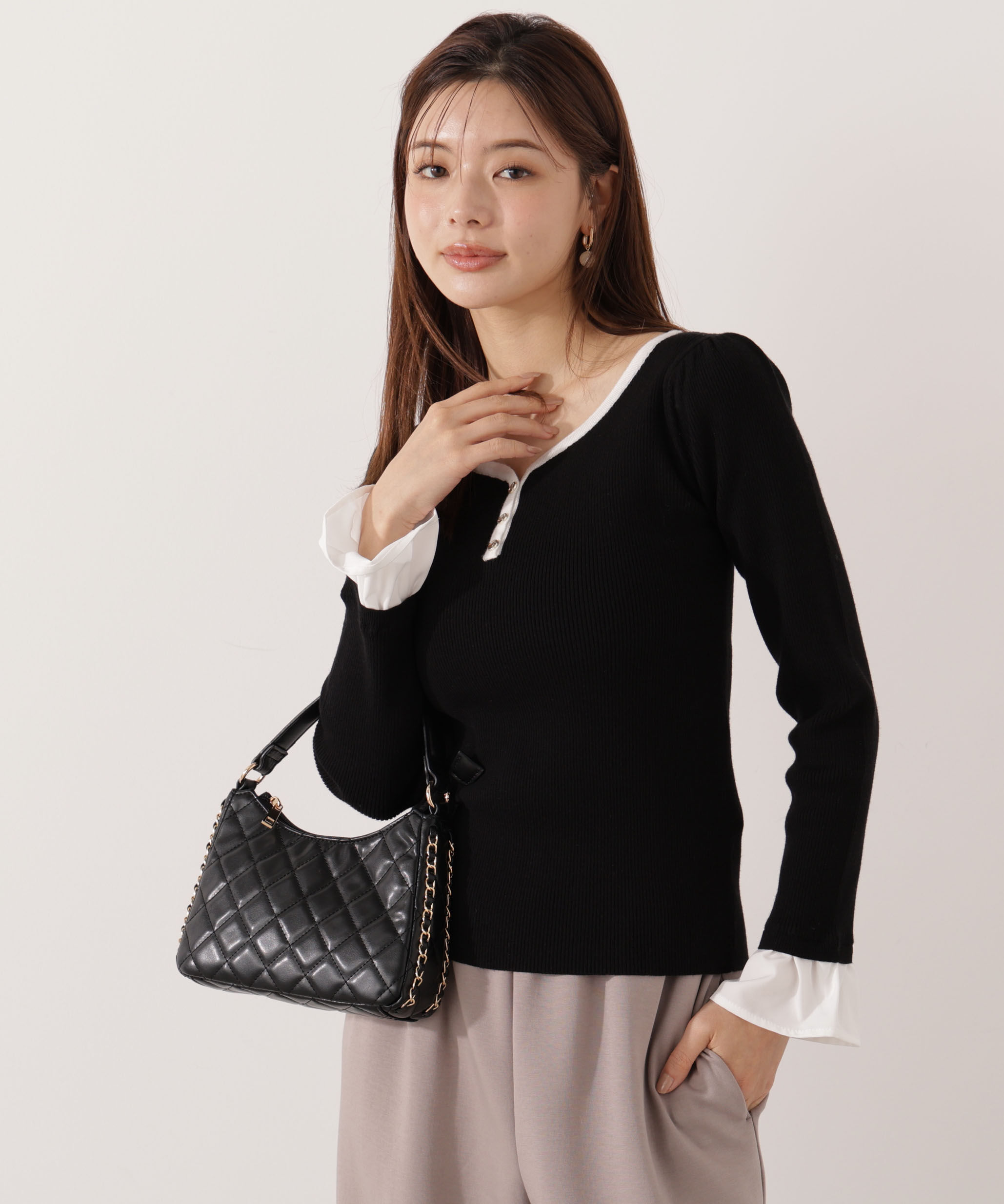 PROPORTION BODY DRESSING「異素材スリーブニット 25AW」|ニット・セーター|