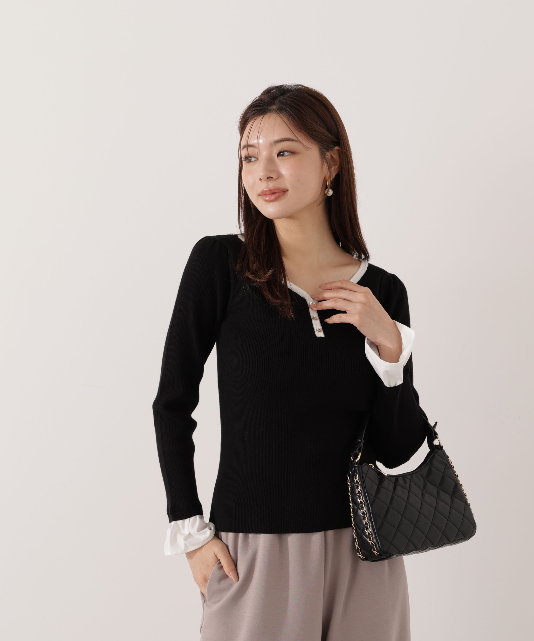 PROPORTION BODY DRESSING「異素材スリーブニット 25AW」|ニット・セーター|