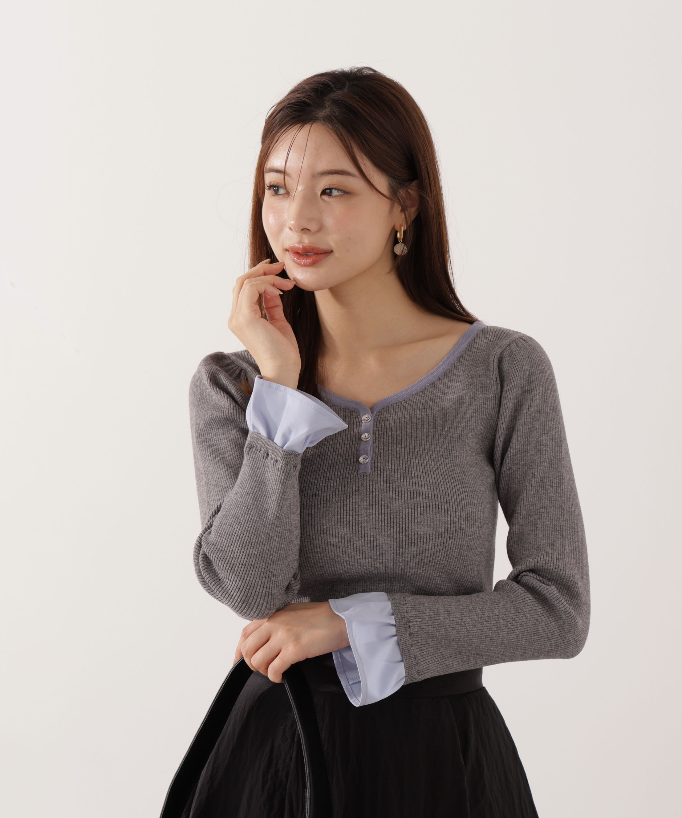 PROPORTION BODY DRESSING「異素材スリーブニット 25AW」|ニット・セーター|