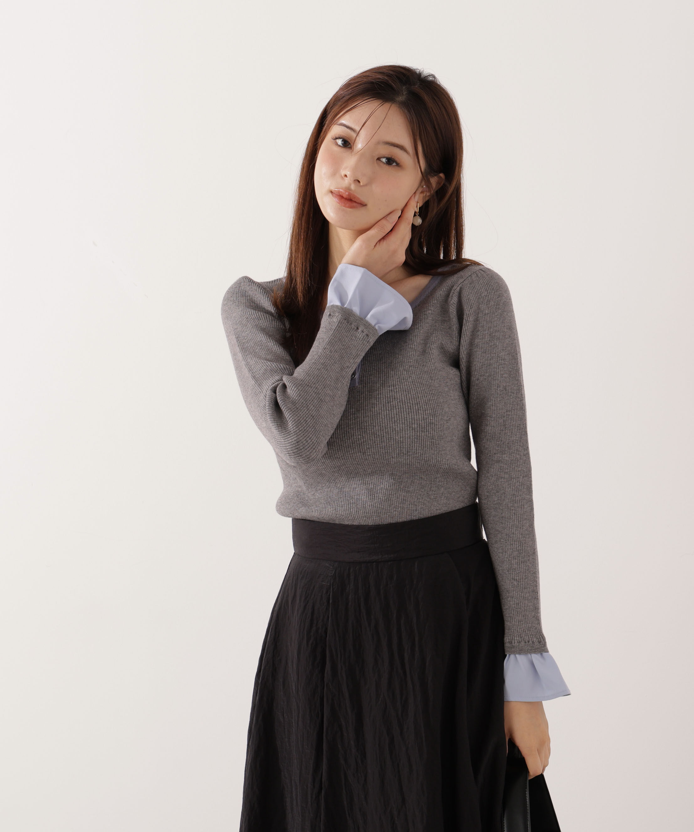 PROPORTION BODY DRESSING「異素材スリーブニット 25AW」|ニット・セーター|