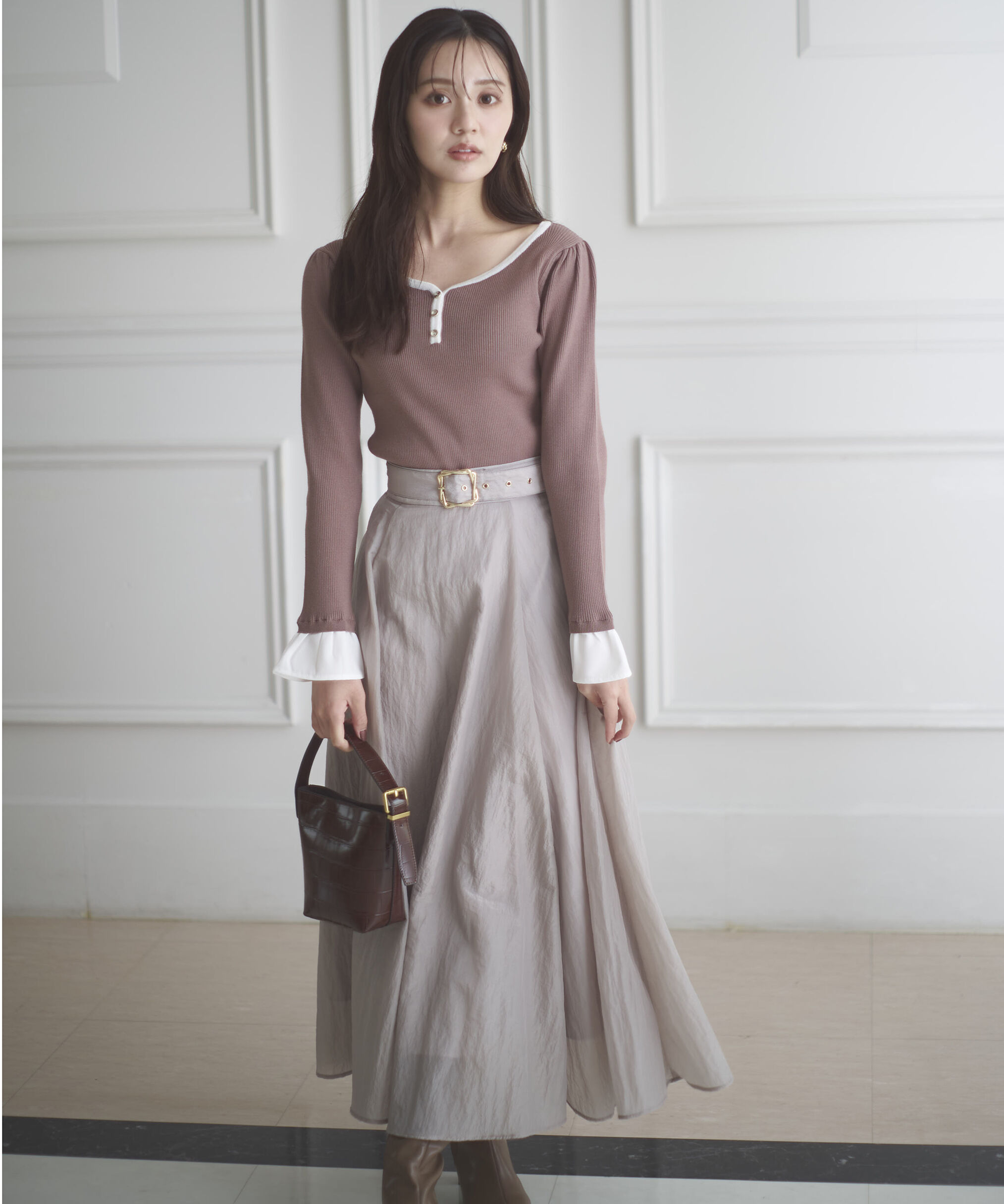 PROPORTION BODY DRESSING「異素材スリーブニット 25AW」|ニット・セーター|