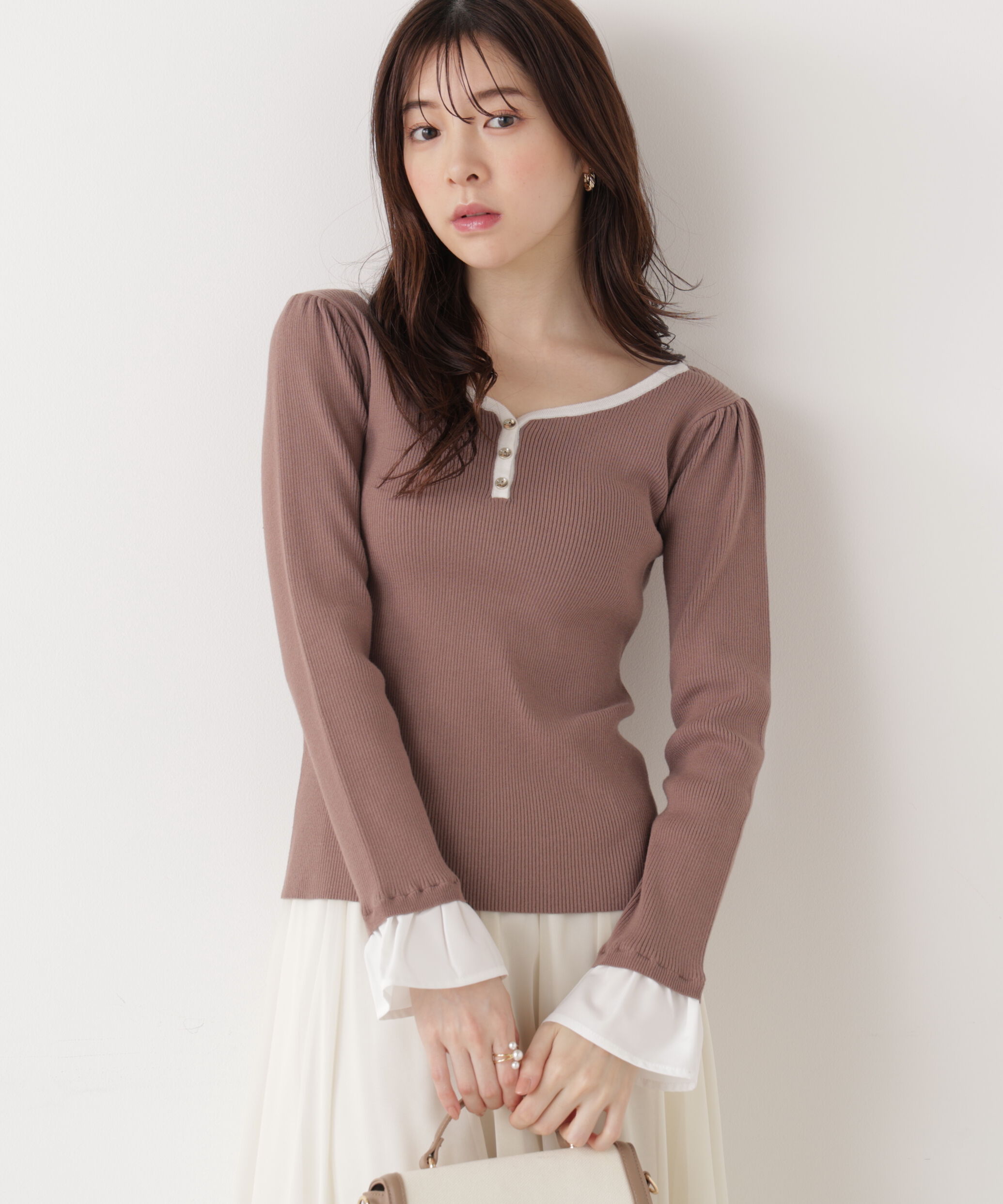 PROPORTION BODY DRESSING「異素材スリーブニット 25AW」|ニット・セーター|