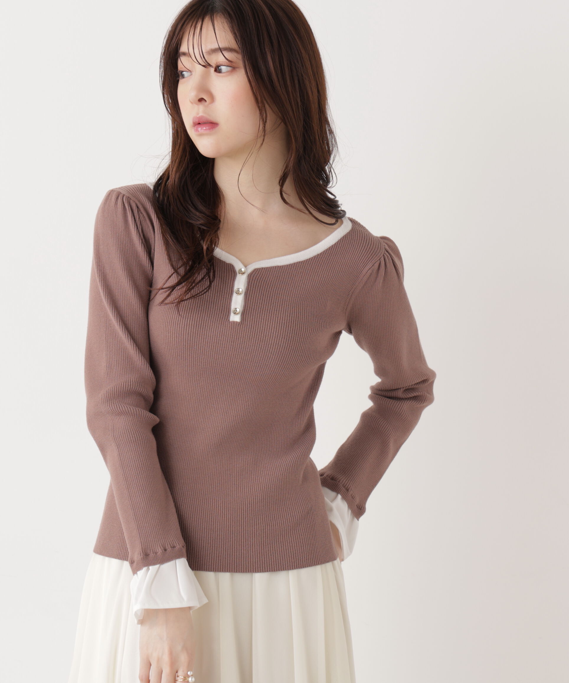 PROPORTION BODY DRESSING「異素材スリーブニット 25AW」|ニット・セーター|