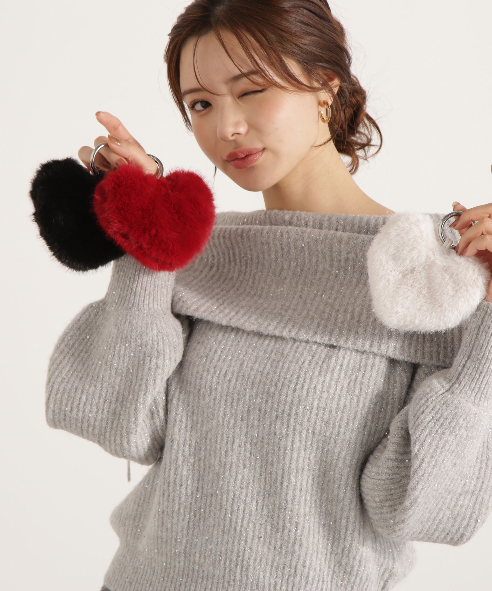 PROPORTION BODY DRESSING「フェイクファーハートチャーム」|その他|レッド