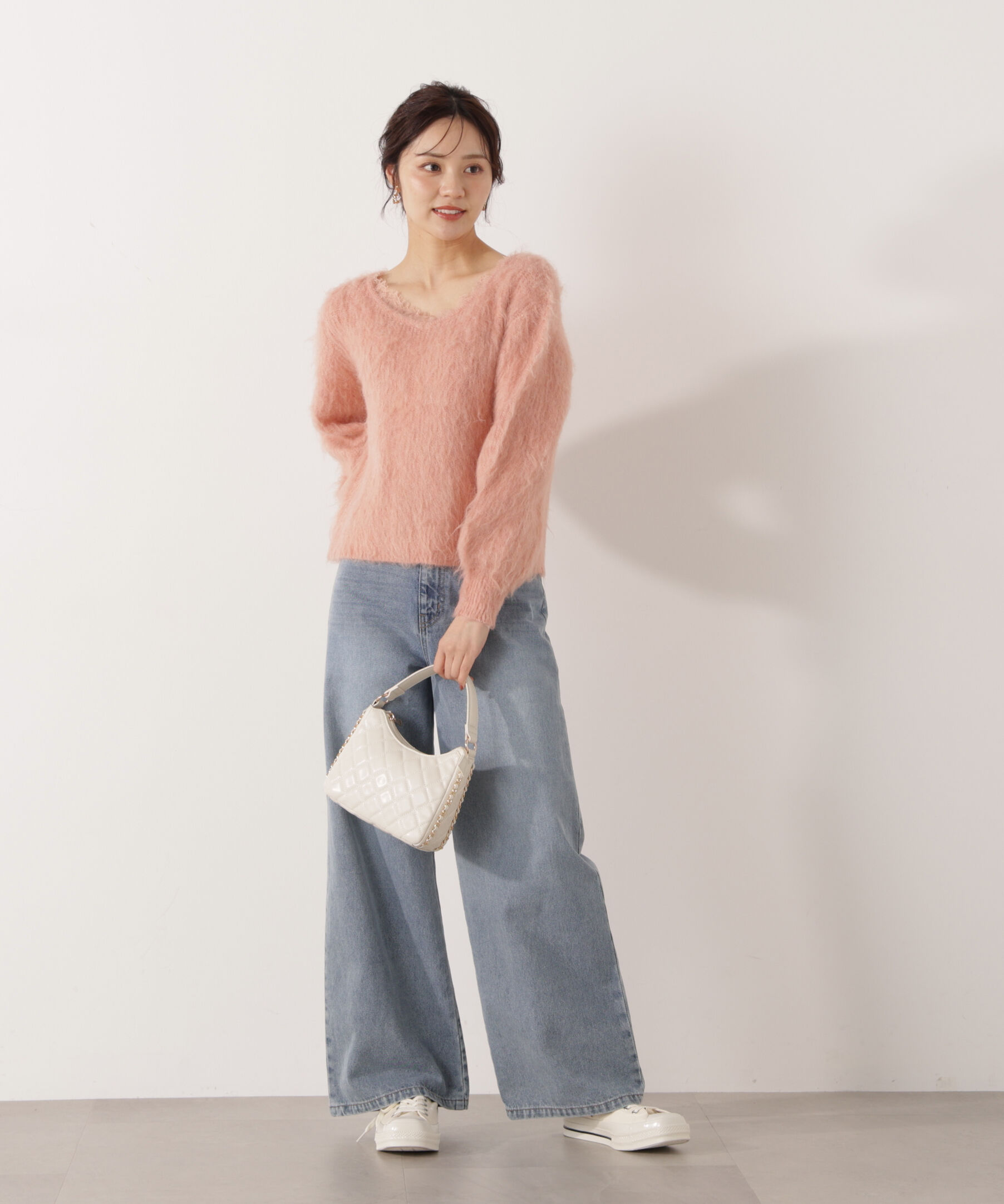 PROPORTION BODY DRESSING「襟元レースニットトップ 25AW」|ニット・セーター|