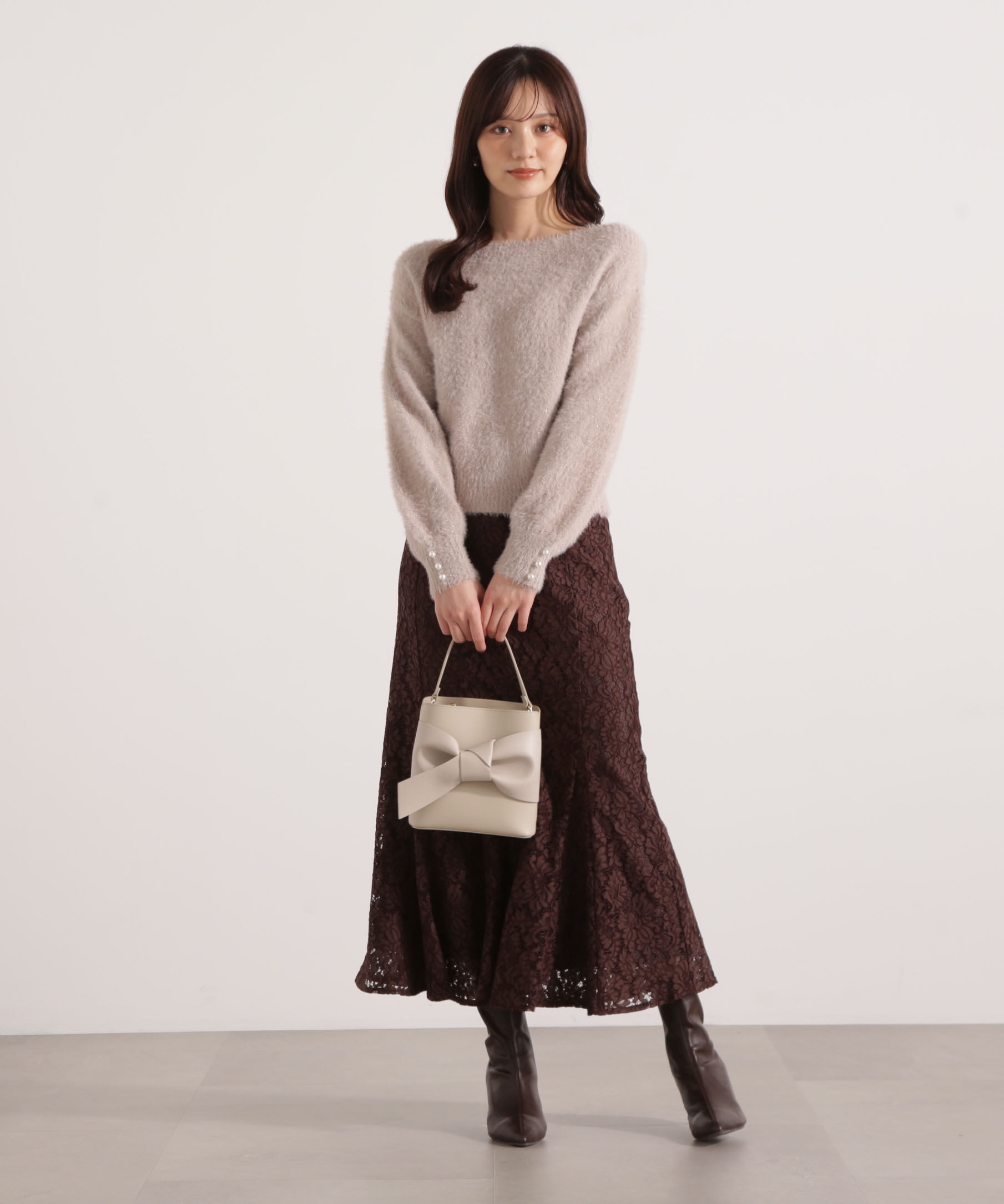 PROPORTION BODY DRESSING「ミニシャギーオフショルニット 25AW」|ニット・セーター|