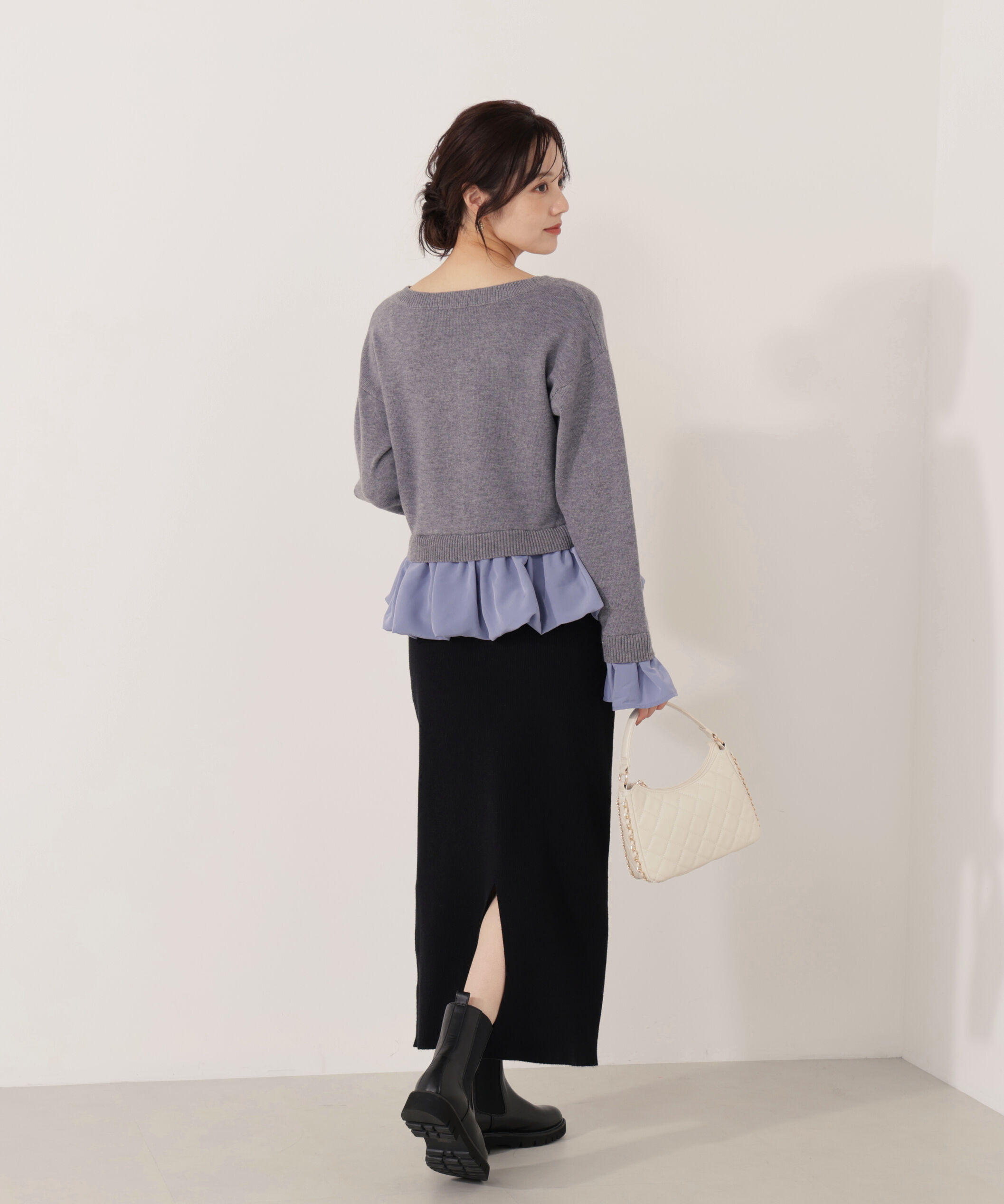 PROPORTION BODY DRESSING「オフショルペプラムニットセット　25AW」|ワンピース|