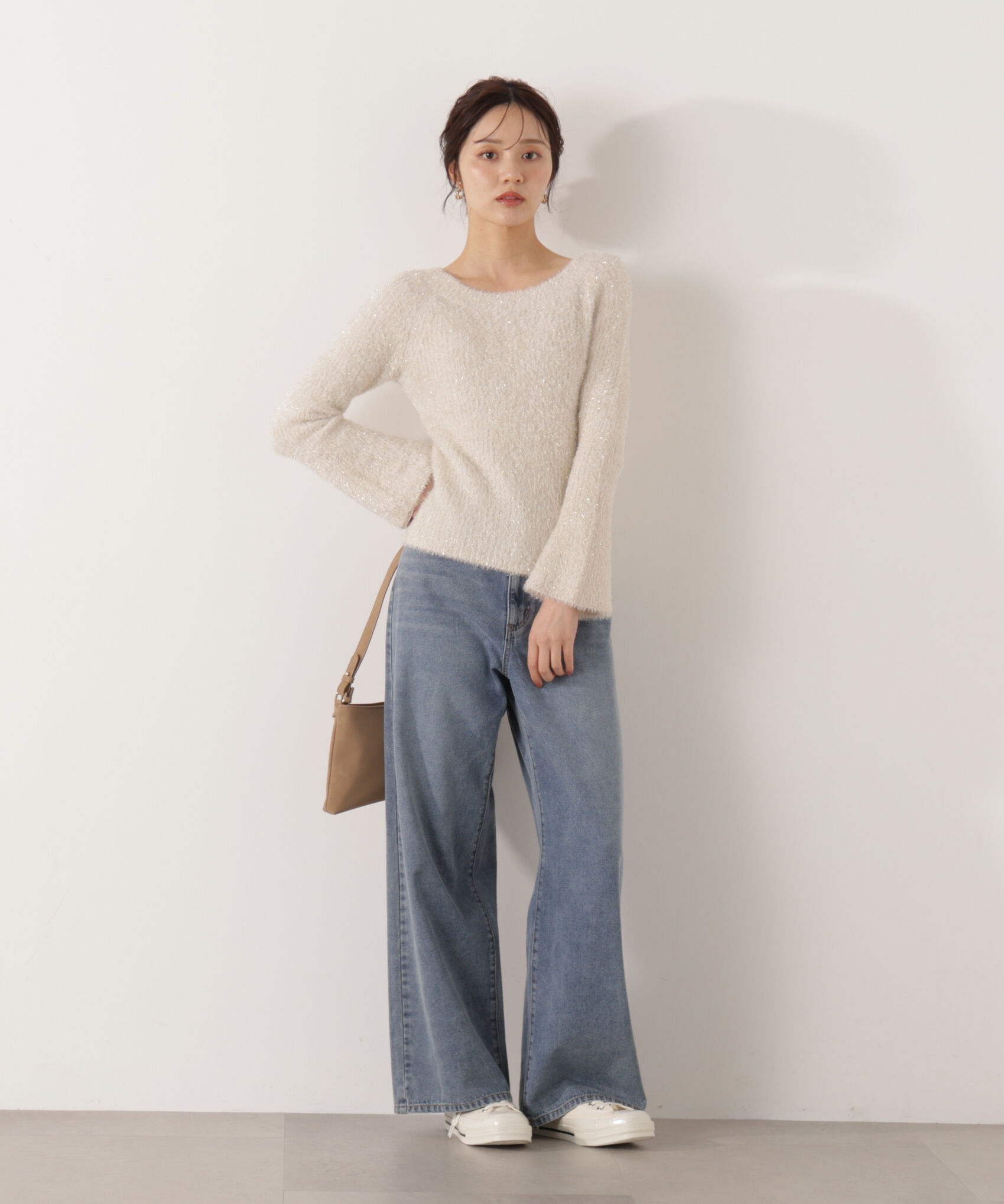 PROPORTION BODY DRESSING「ラメフェザーボートネックニット 26SS」|ニット・セーター|