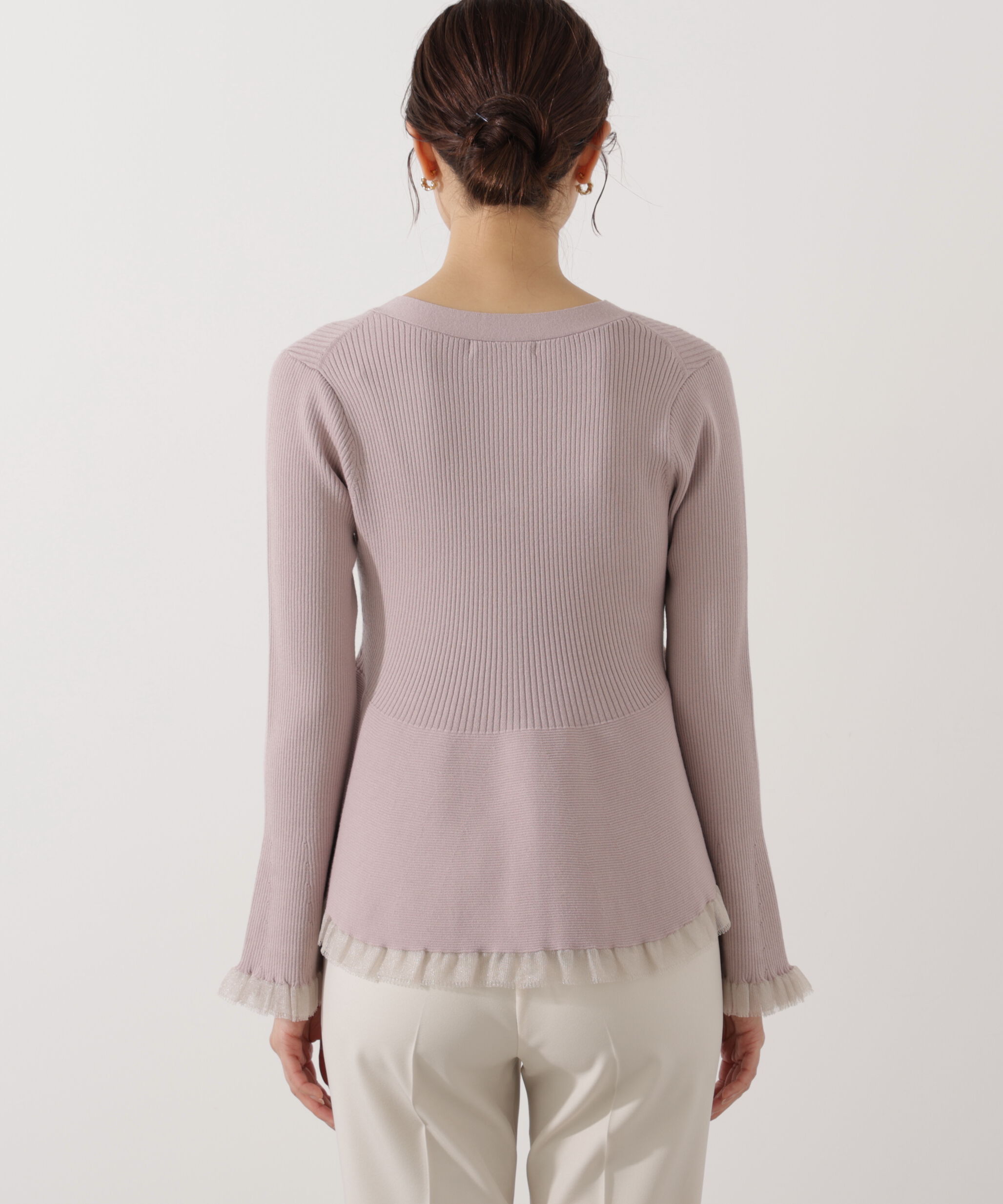 PROPORTION BODY DRESSING「シアー切替ペプラムニット　26SS」|ニット・セーター|