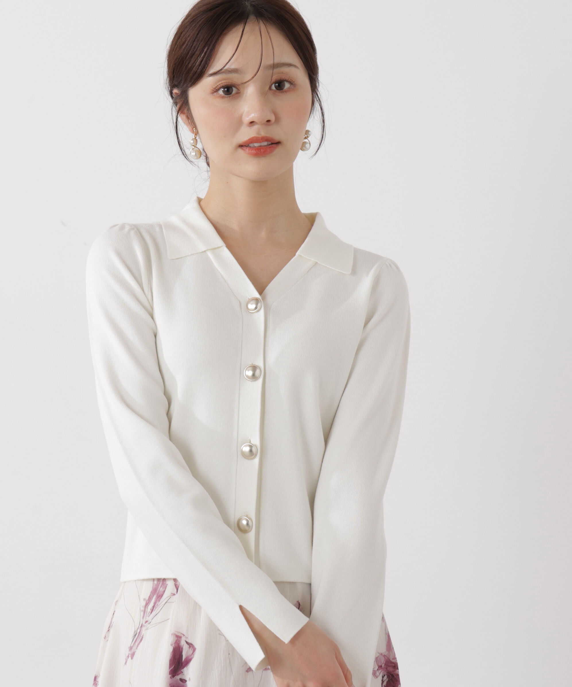 PROPORTION BODY DRESSING「＜ウォッシャブル/UV＞衿付き総針ニット」|ニット・セーター|