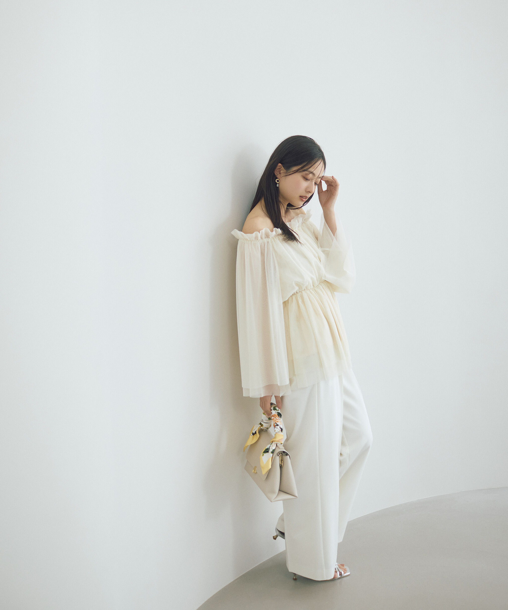 PROPORTION BODY DRESSING「＜明日香さんコラボ＞チュールスリーブフレアブラウス　26SS」|シャツ・ブラウス|