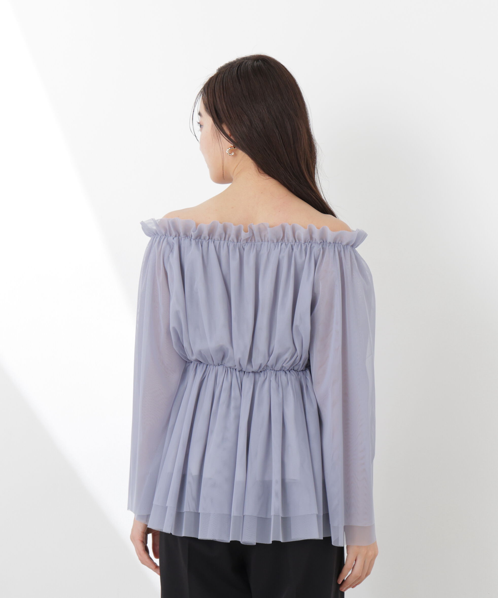 PROPORTION BODY DRESSING「＜明日香さんコラボ＞チュールスリーブフレアブラウス　26SS」|シャツ・ブラウス|