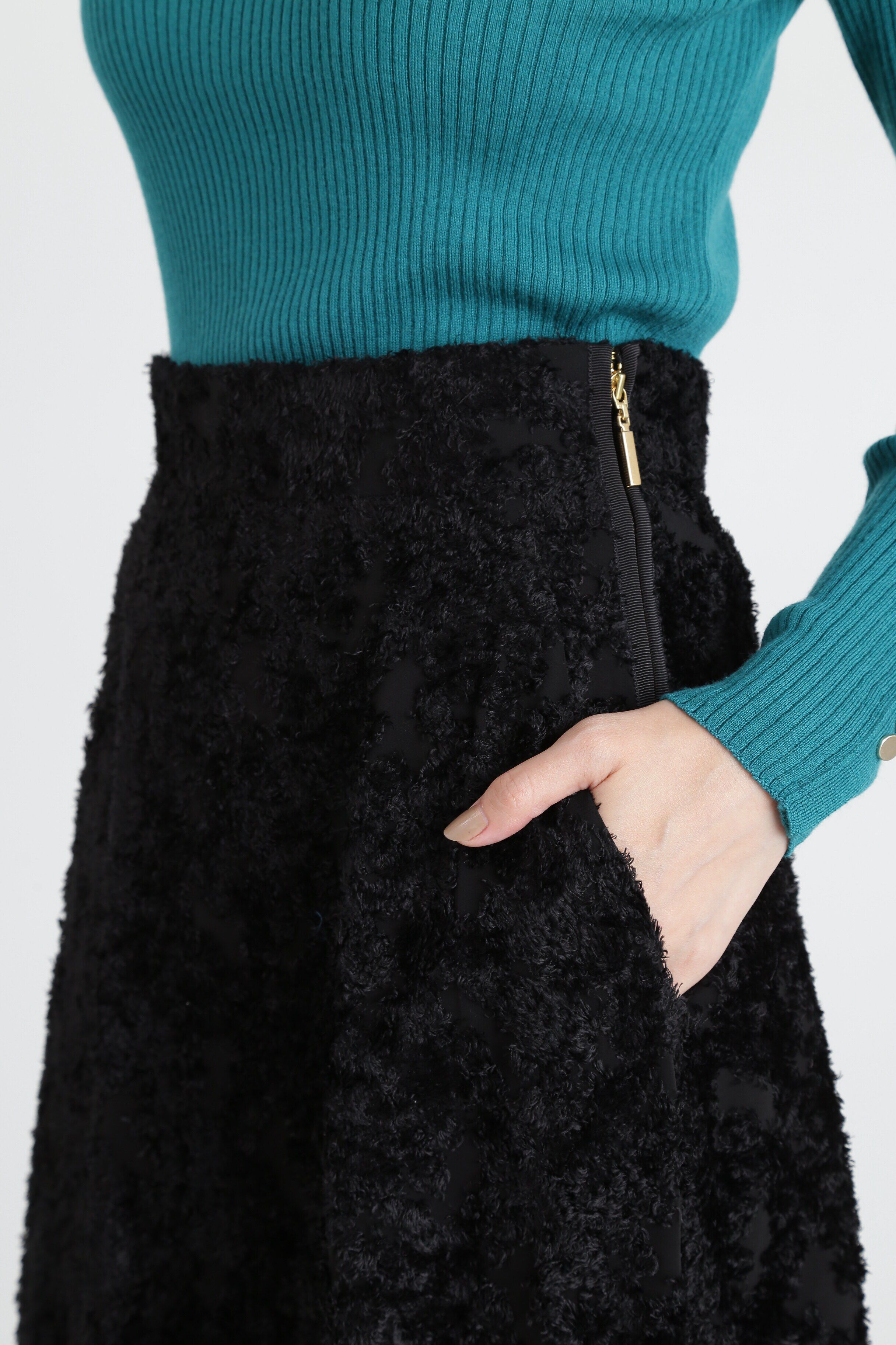  「◆カットジャガードフレアスカート」|スカート|