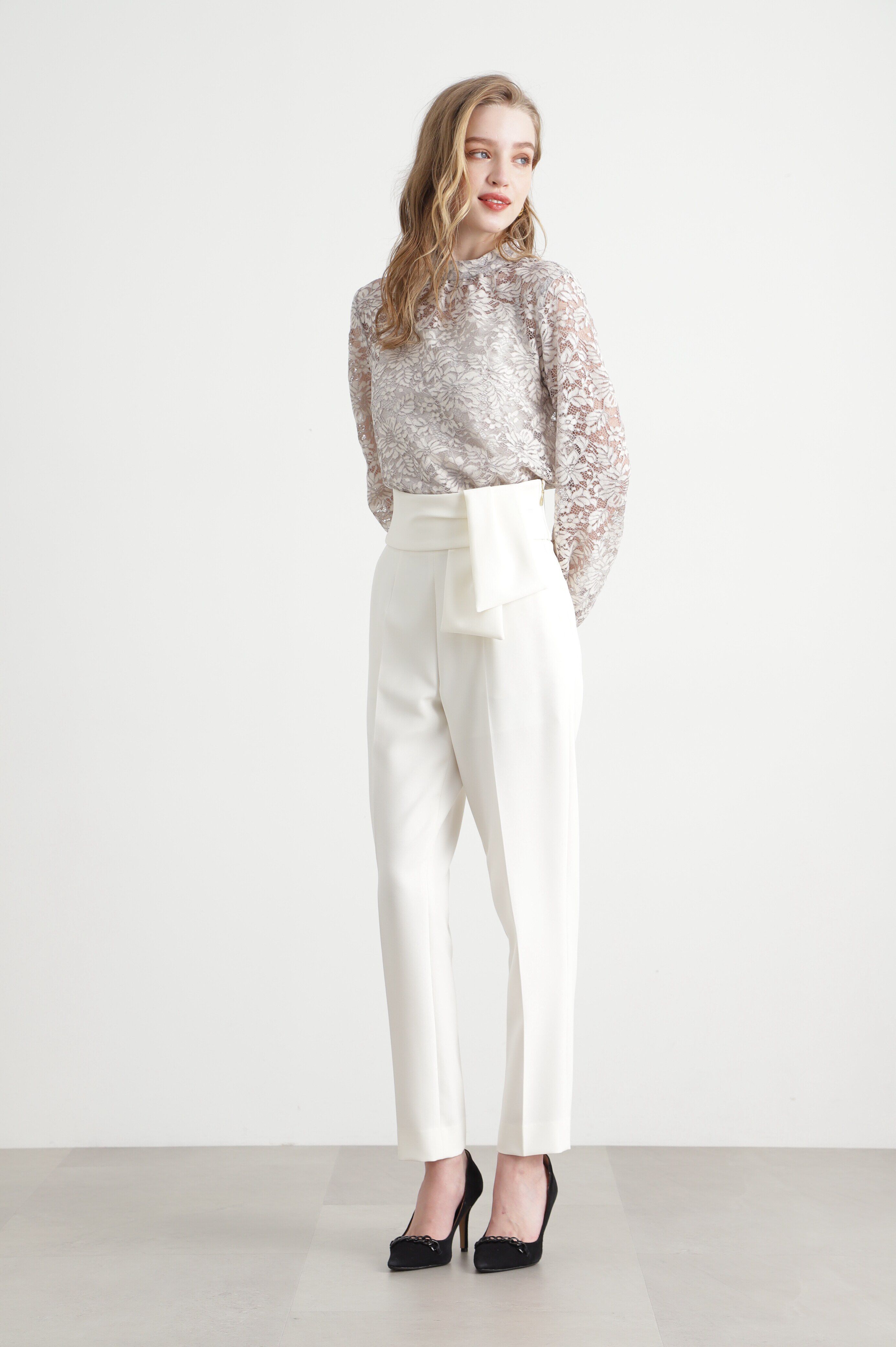  「◆ウエストリボンテーパードパンツ」|その他|