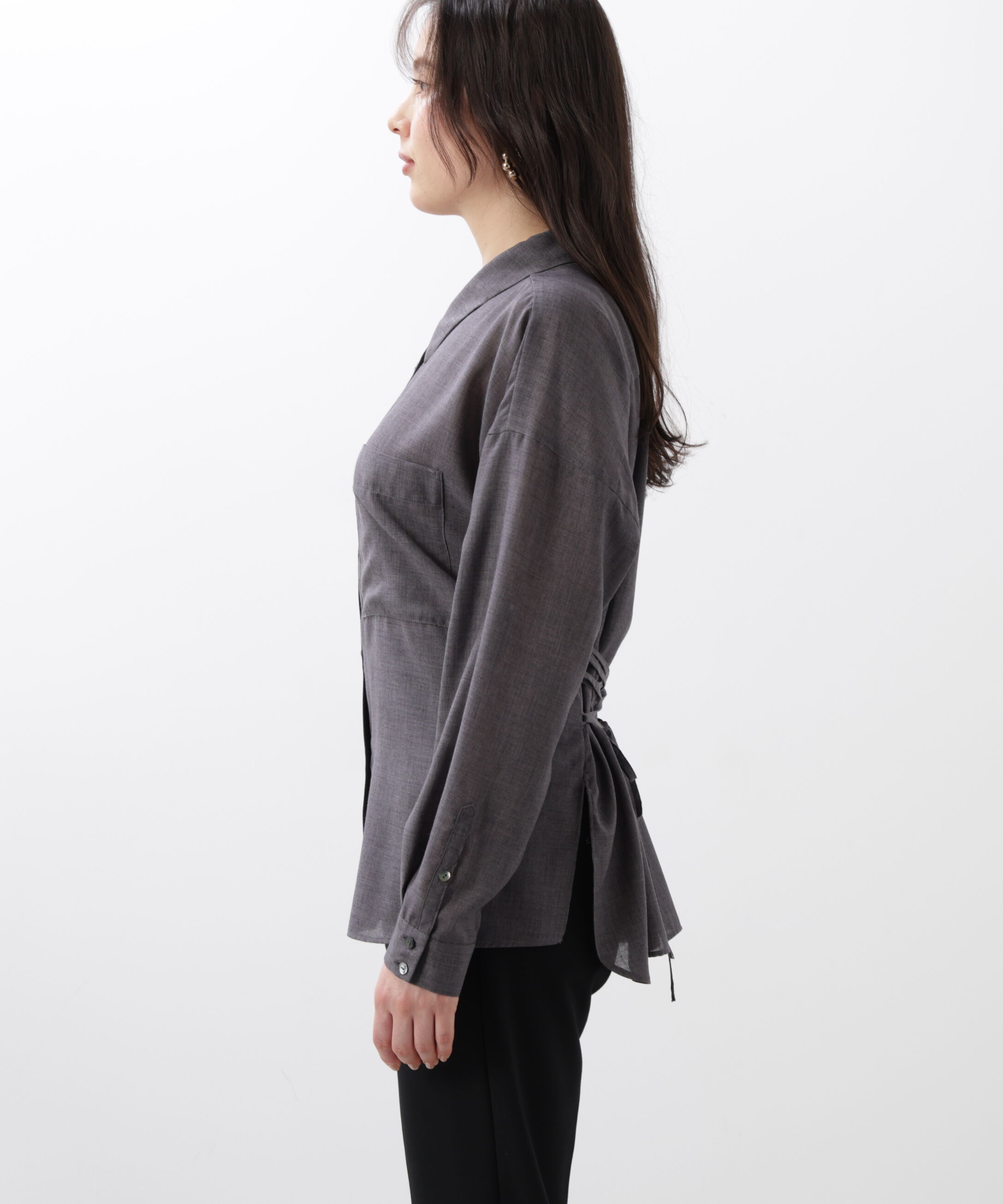  「◆バックレースアップシャツ」|シャツ・ブラウス|