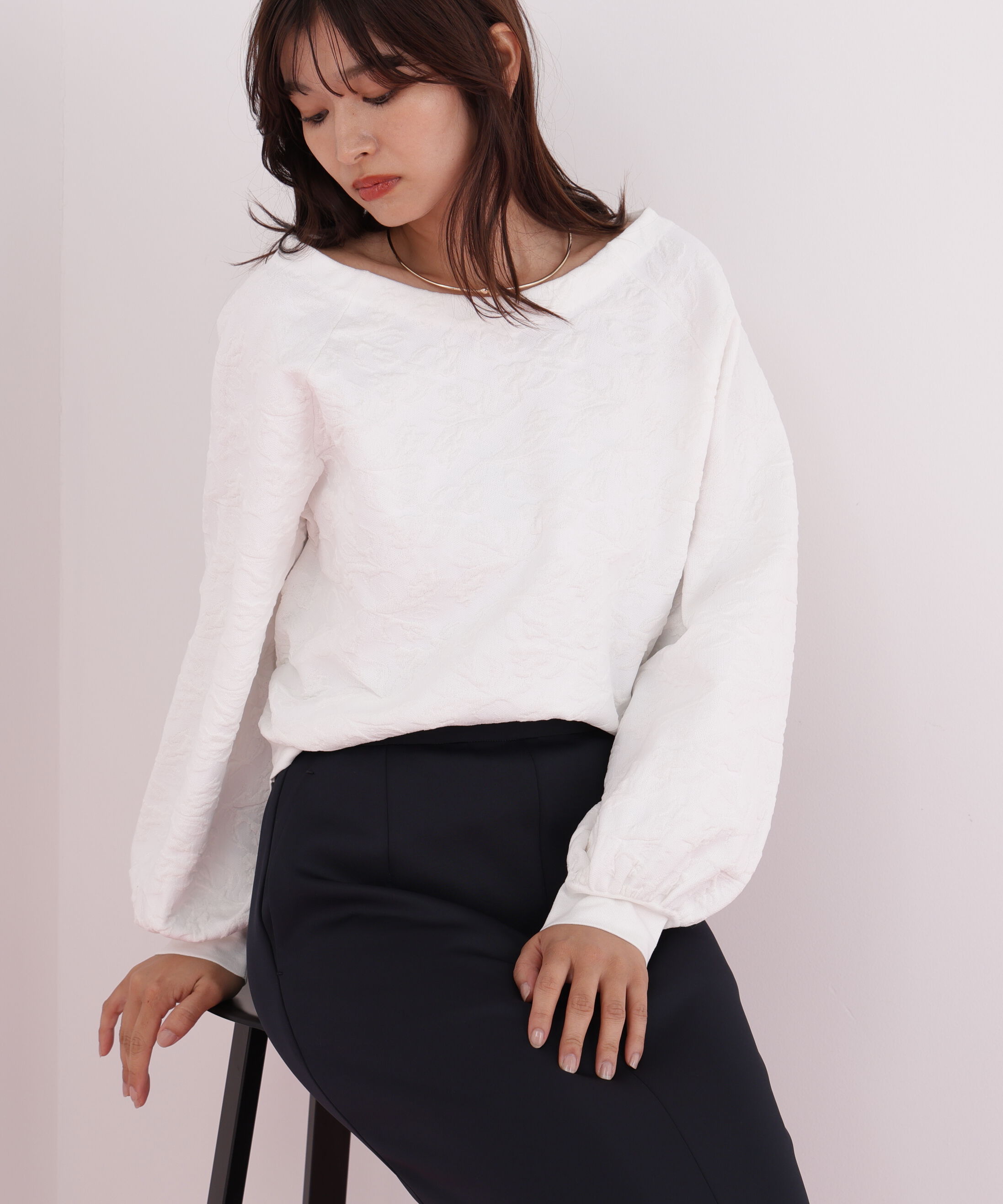  「ニットジャガードＶネックプルオーバー」|ニット・セーター|