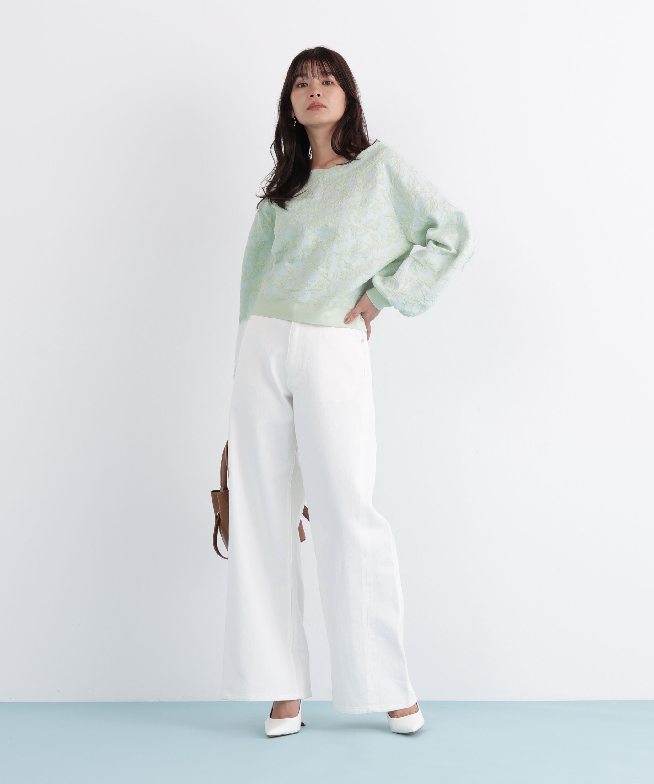  「ニットジャガードＶネックプルオーバー」|ニット・セーター|