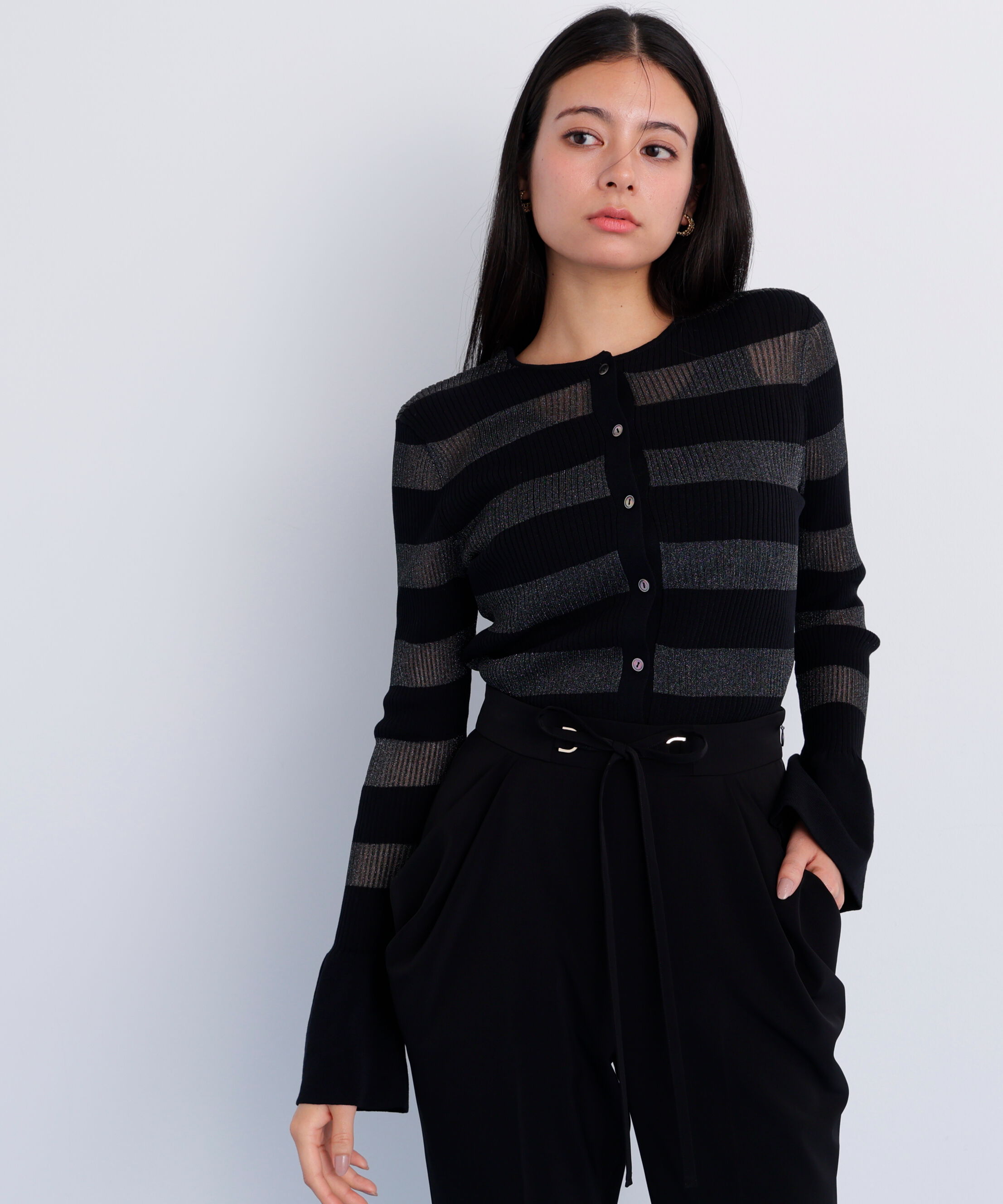  「［美香さん着用］リブシアーボーダーカーディガン」|その他|