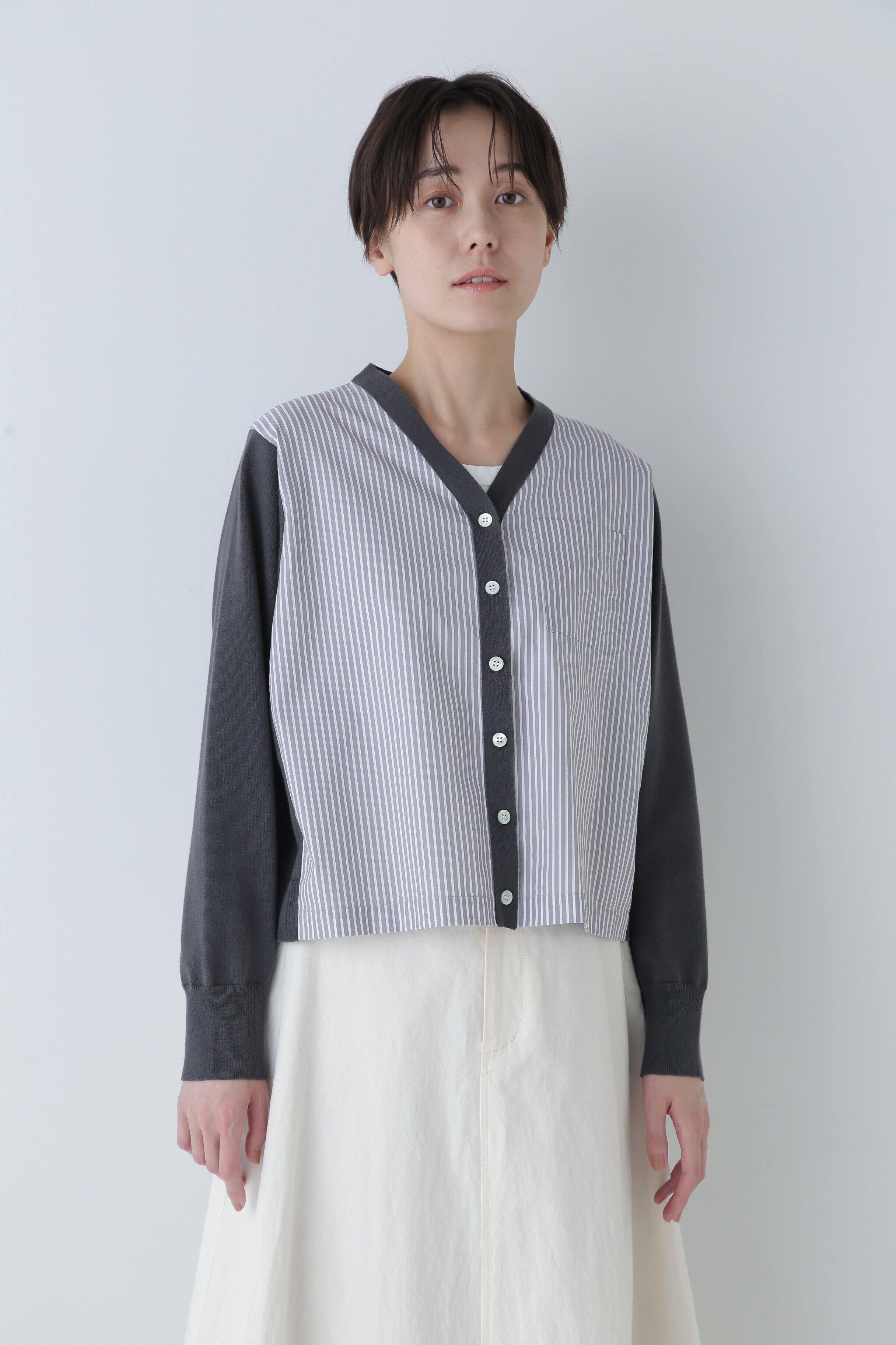  「◆布帛コンビニットカーディガン」|ニット・セーター|