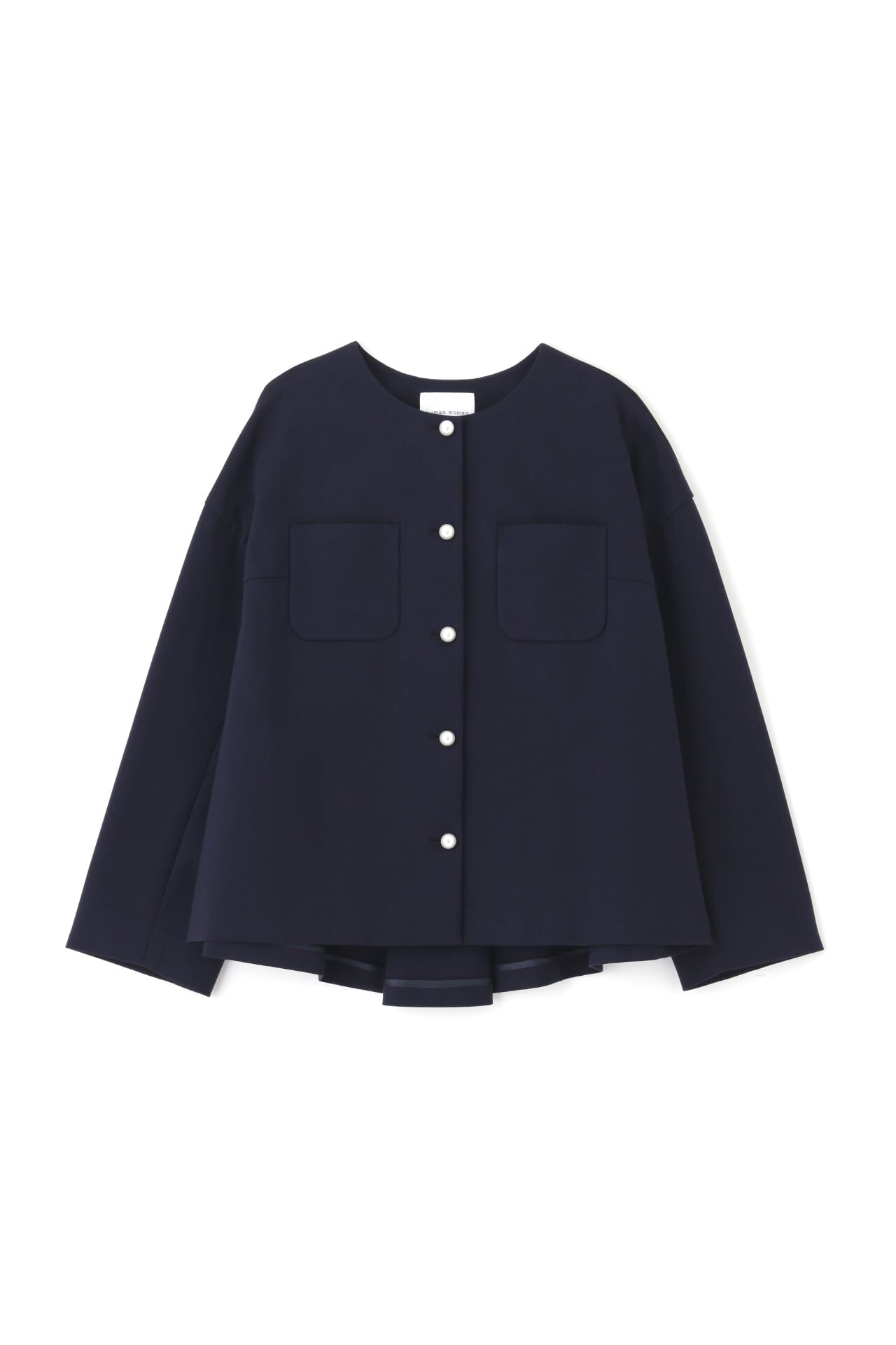  「◆ストレッチポンチノーカラーパールボタンジャケット」|その他|