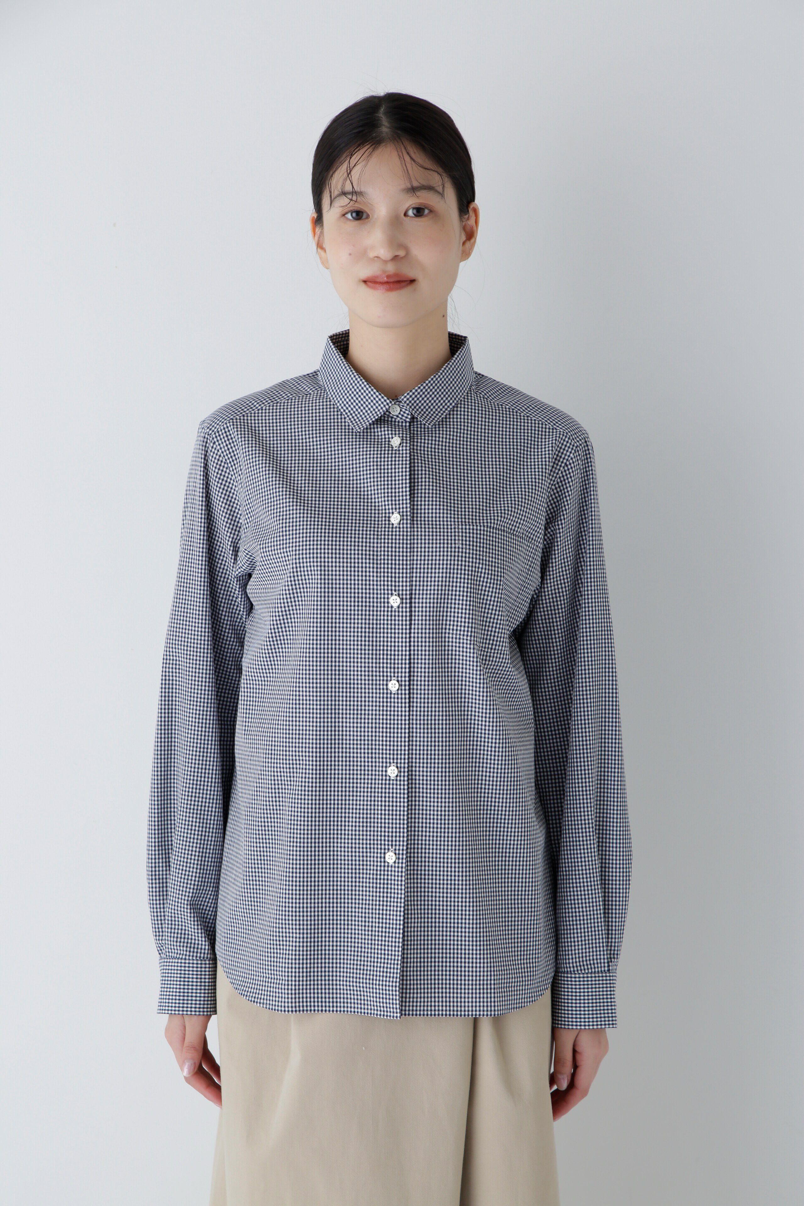  「ベーシックカラーギンガムシャツ」|シャツ・ブラウス|