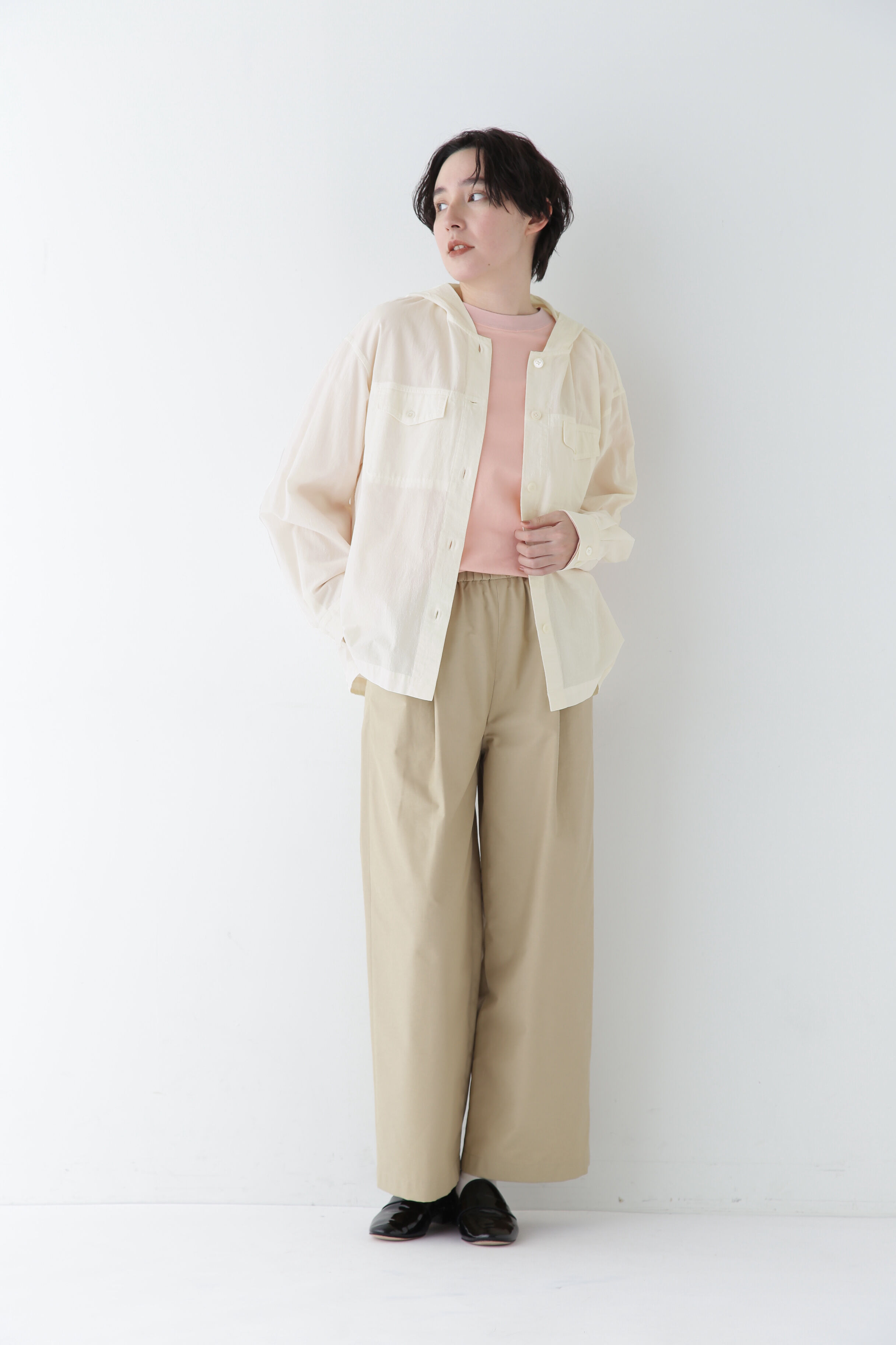  「◆製品染めフーディーブラウス」|シャツ・ブラウス|