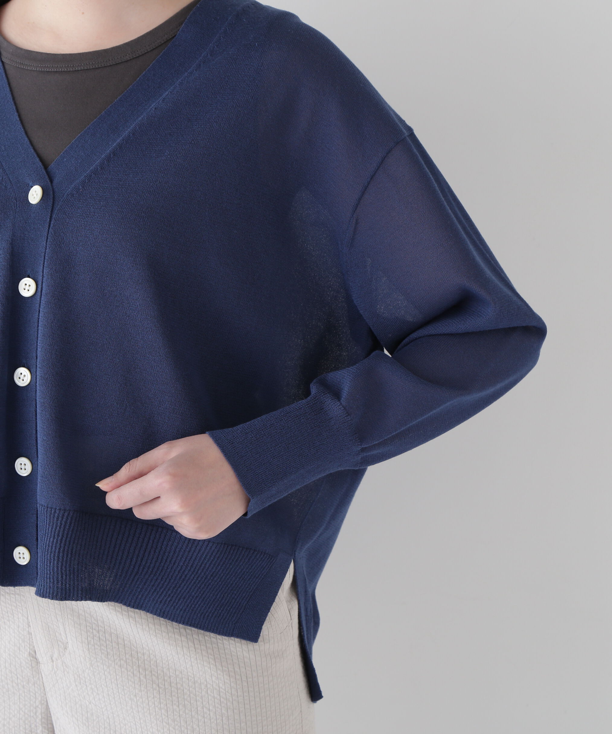  「◆【ウォッシャブル】シアーハイゲージ長袖カーディガン」|ニット・セーター|