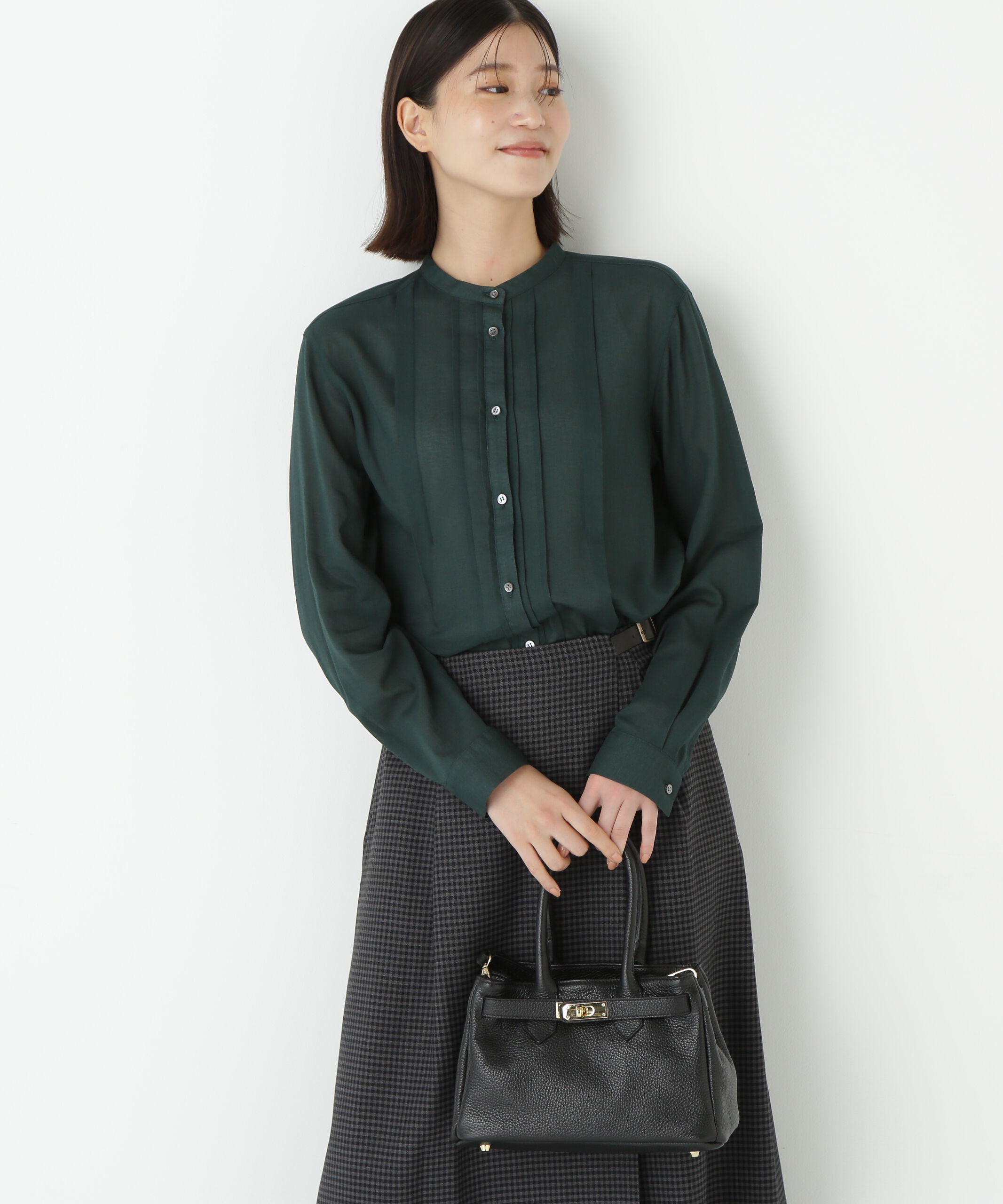  「◆コットンジョーゼットボイルバンドシャツブラウス」|シャツ・ブラウス|