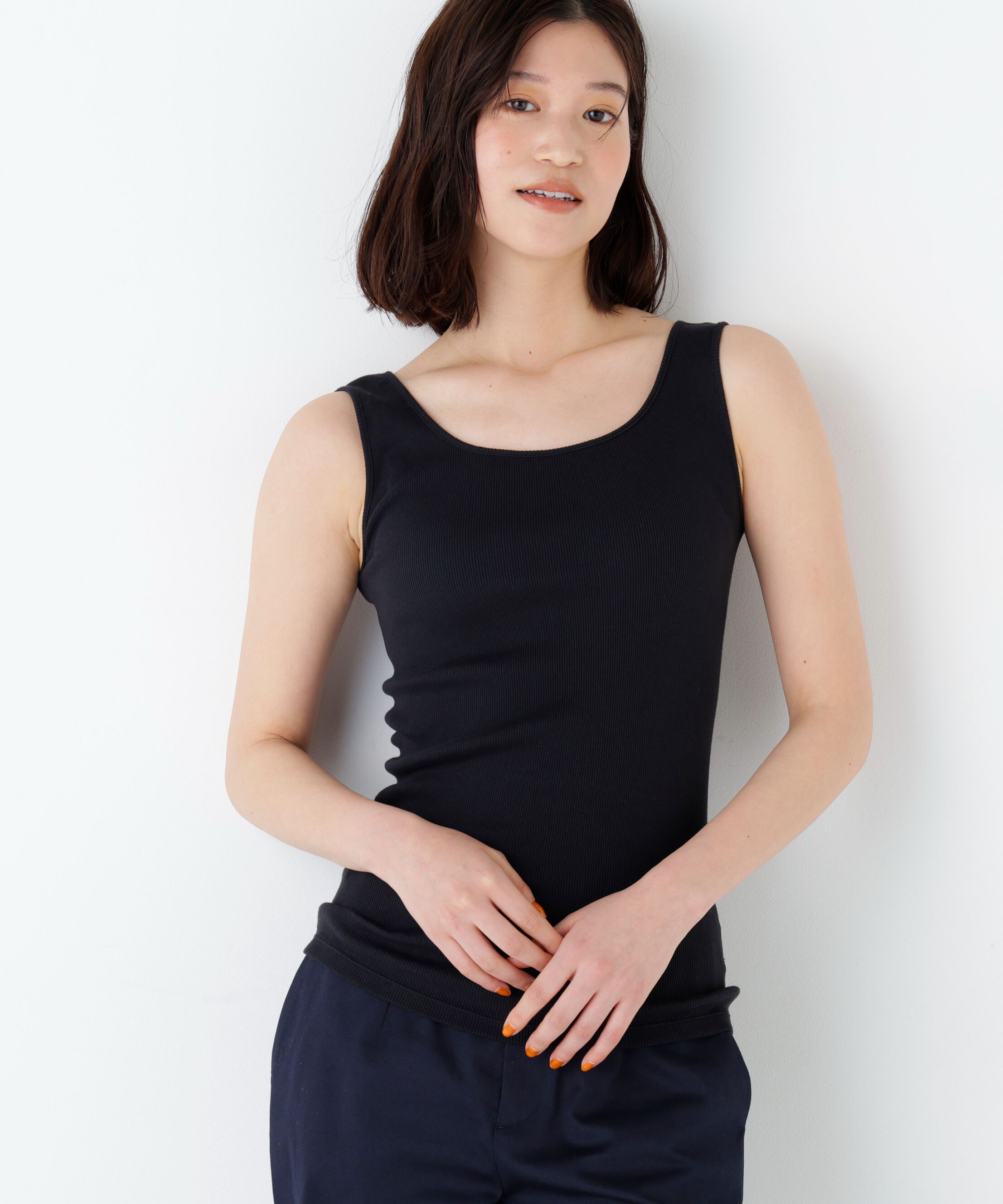  「◆オーガニック丸胴タンクトップ」|Tシャツ・カットソー|チャコールグ 1