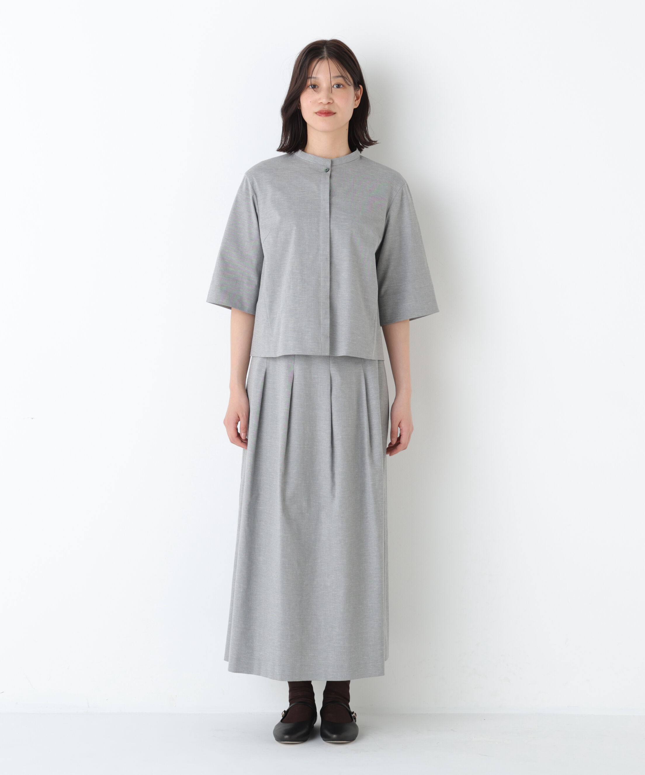  「◆リネン混ストレッチタンブラーセットアップ」|ワンピース|