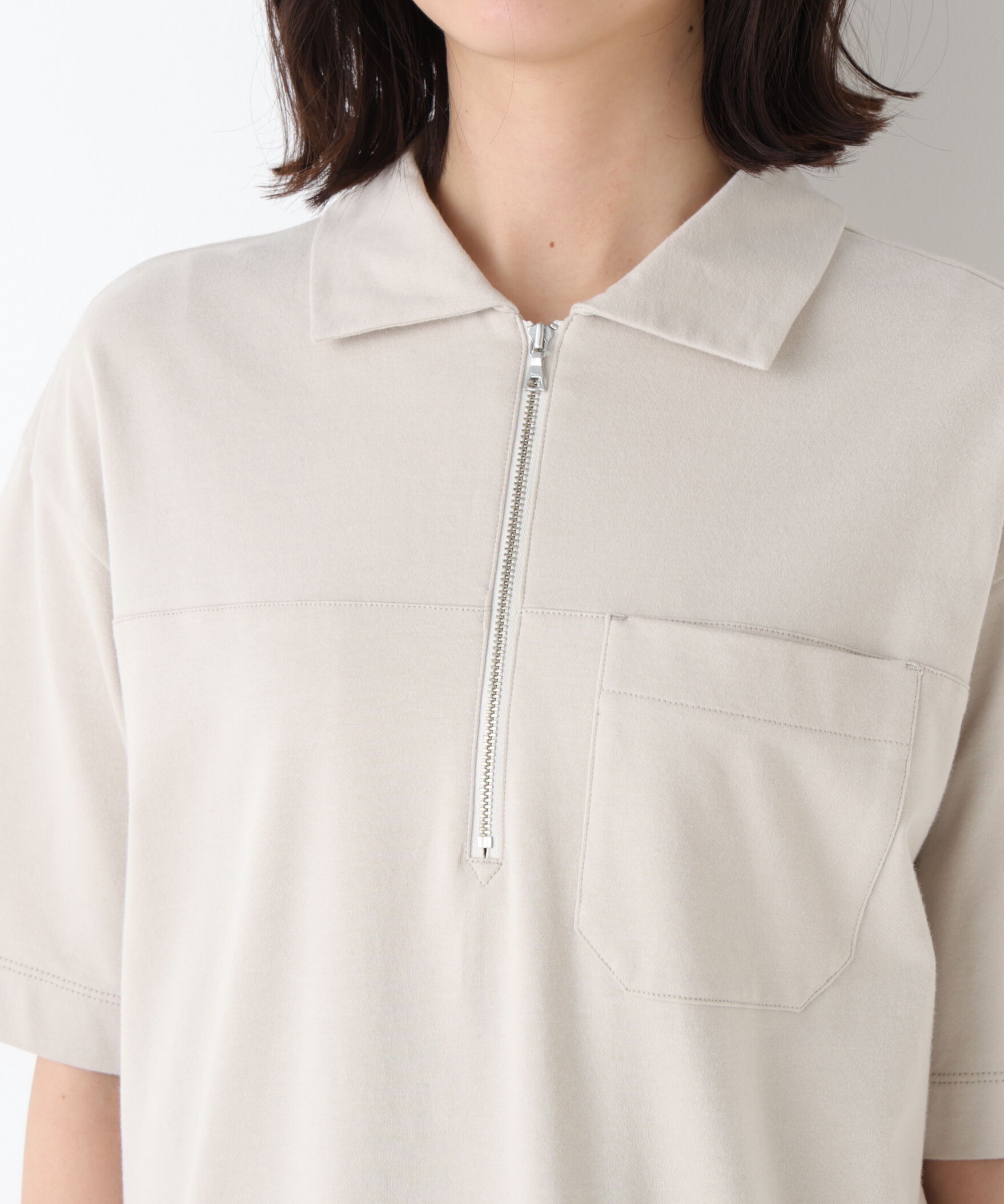  「◆ハーフジップカットソーワンピース」|ワンピース|