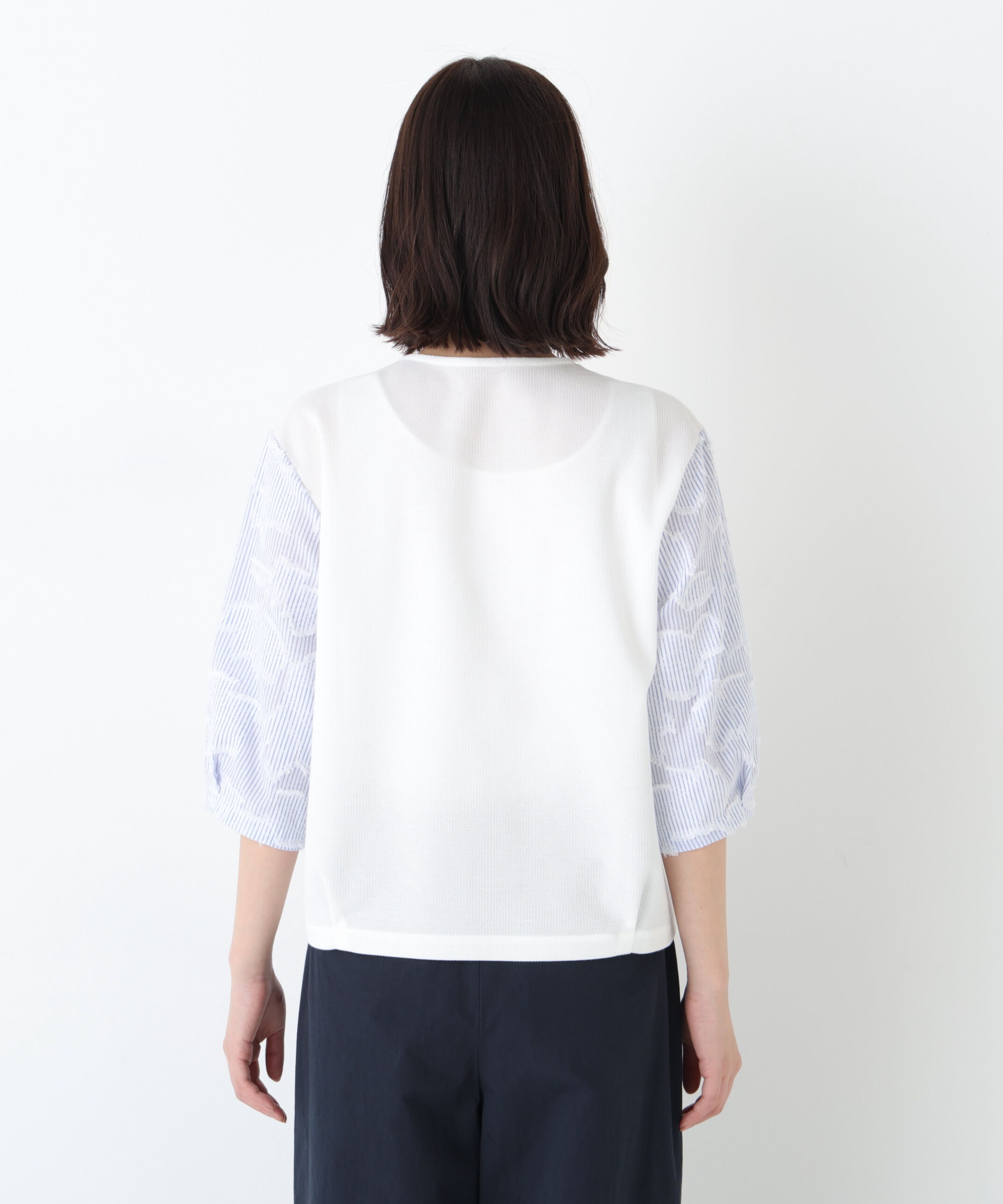  「◆カットジャガードストライプトップス」|Tシャツ・カットソー|