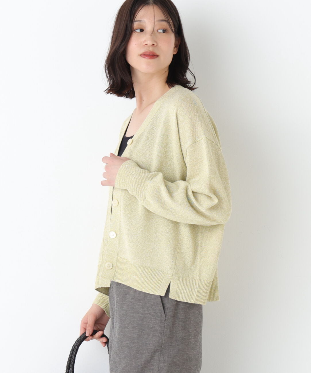  「◆ペーパーヤーンＶネックカーディガン」|ニット・セーター|