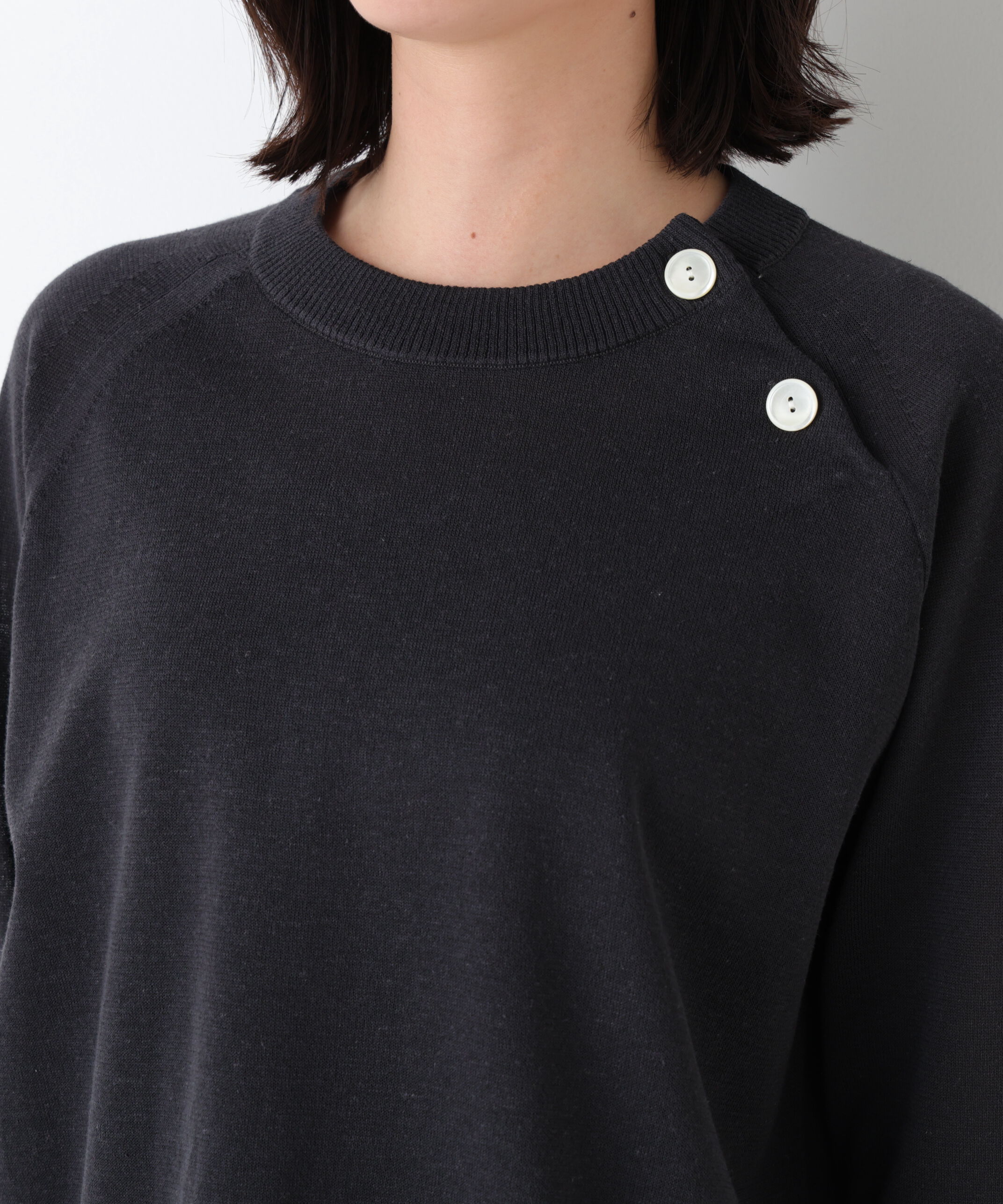  「◆ハイゲージニット６分袖ボタンプルオーバー」|ニット・セーター|