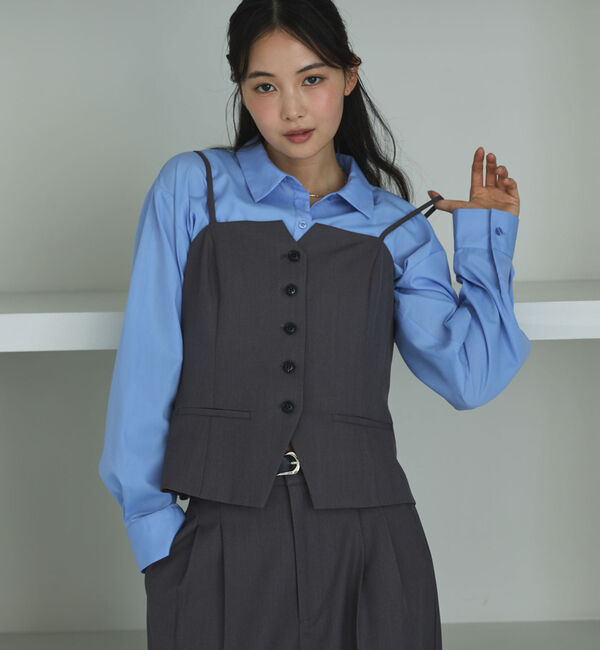 archives「【ＯＮかわ】ウォッシャブルＦボタンビスチェ」|シャツ・ブラウス|