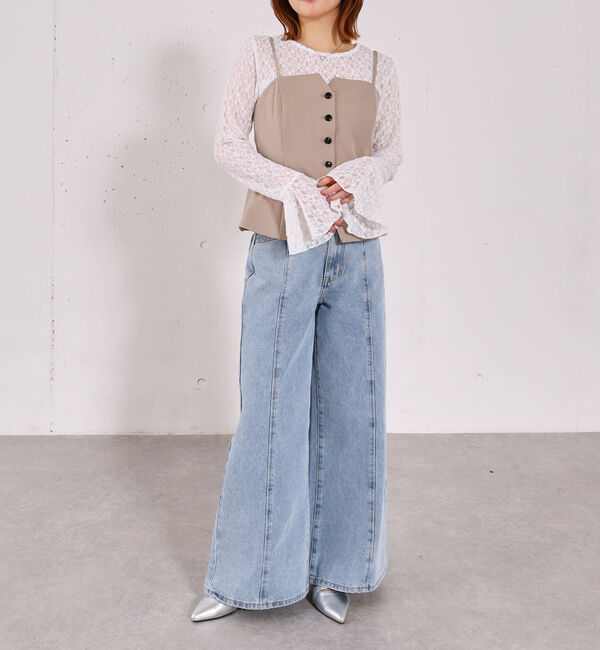 archives「【ＯＮかわ】ウォッシャブルＦボタンビスチェ」|シャツ・ブラウス|