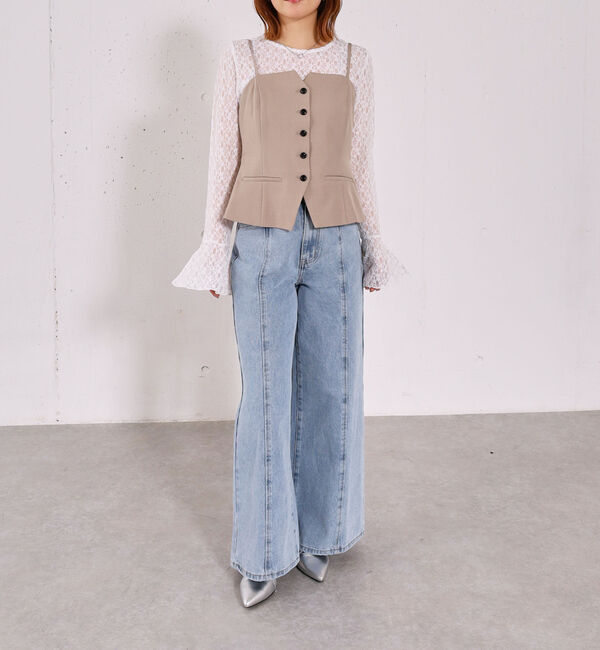 archives「【ＯＮかわ】ウォッシャブルＦボタンビスチェ」|シャツ・ブラウス|