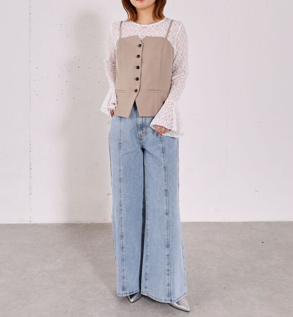 archives「【ＯＮかわ】ウォッシャブルＦボタンビスチェ」|シャツ・ブラウス|