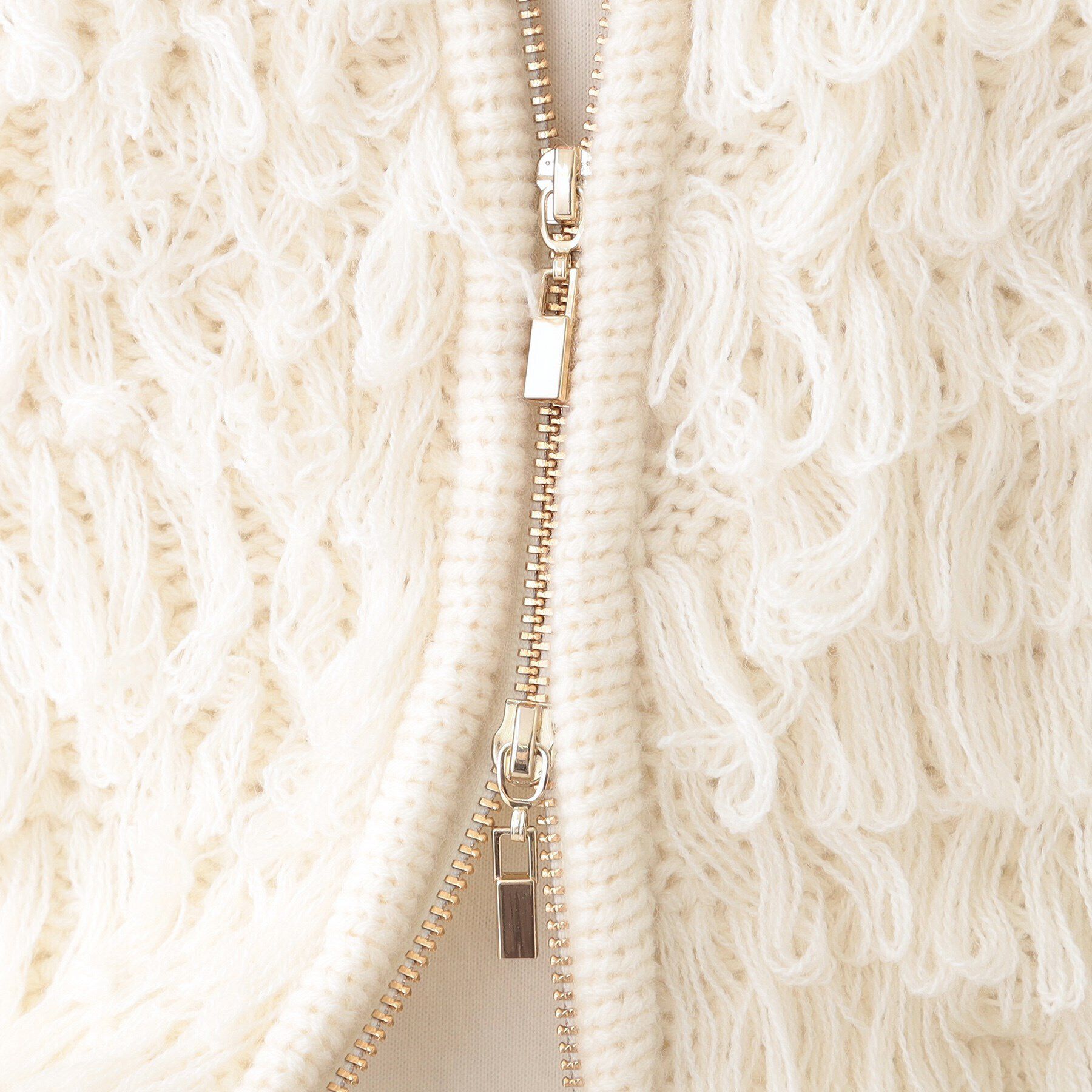 SHOO･LA･RUE「ループヤーンがアクセント ニットZIPベスト」|ベスト・ジレ|