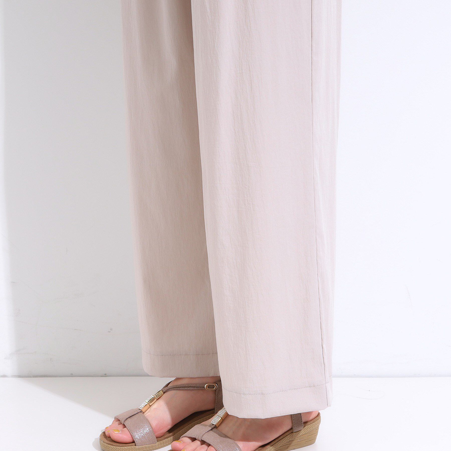 SHOO･LA･RUE「【着丈選べる】触れる度ひんやり ゆるきれい イージーワイドパンツ」|その他|