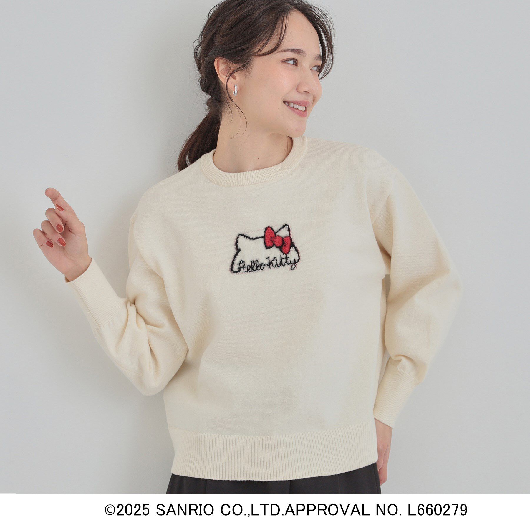 SHOO･LA･RUE「【HELLO KITTY コラボ】選べる6柄 スウェットライクニット」|ニット・セーター|オフホワイト(303