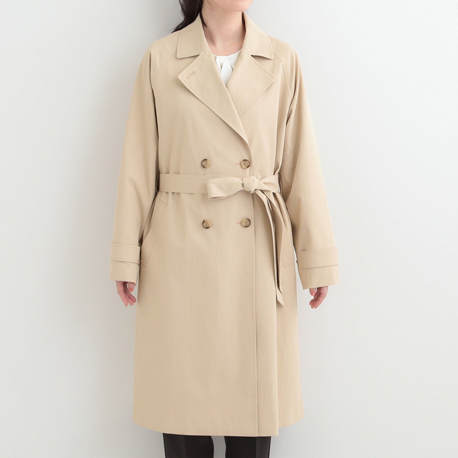 SHOO･LA･RUE「【S-LL/撥水】通勤やお出かけにも活躍 ロングトレンチコート」|トレンチコート|