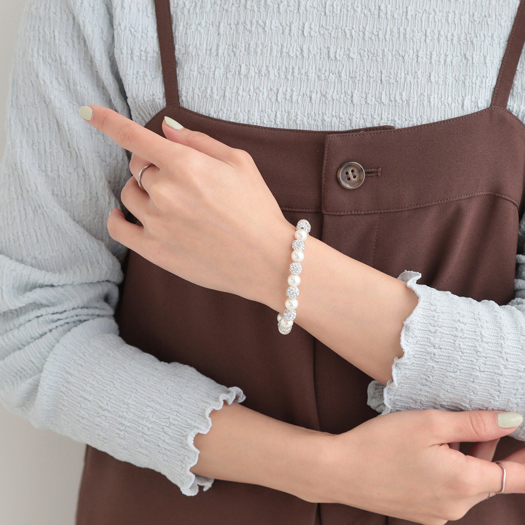 SHOO･LA･RUE「パヴェボールフェイクパールゴムブレス」|ブレスレット・バングル|