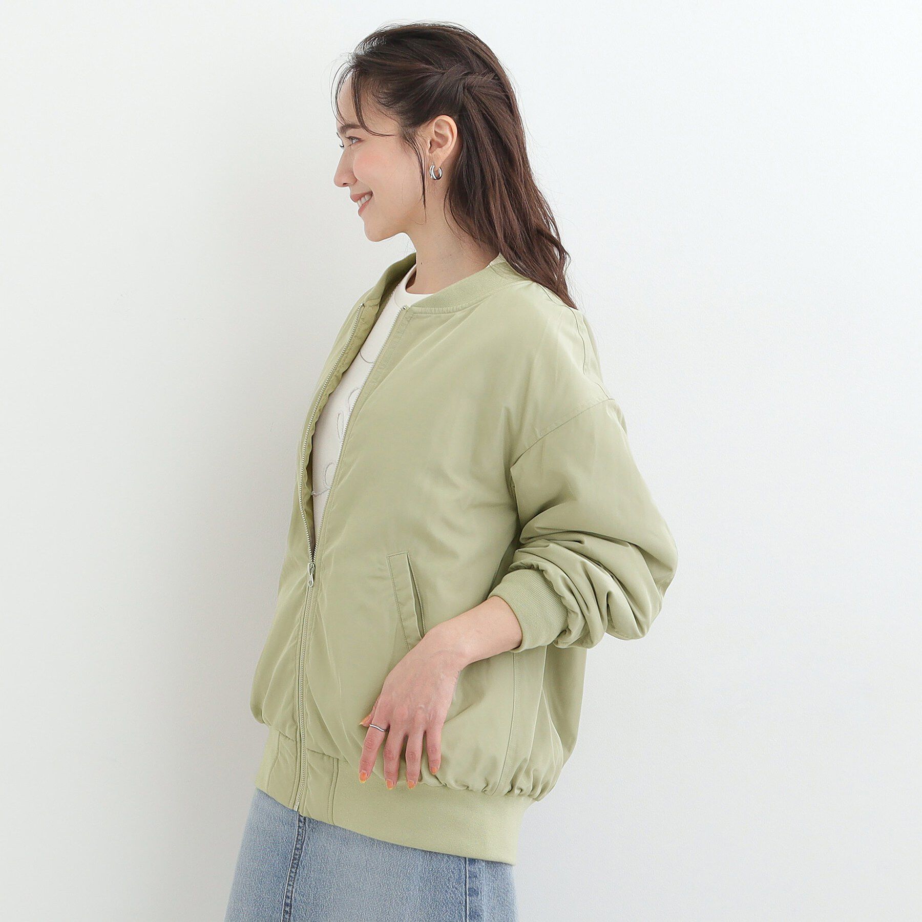 SHOO･LA･RUE「【S-LL】大人も取り入れやすい BIGシルエット MA－1ブルゾン」|ブルゾン・スタジャン|