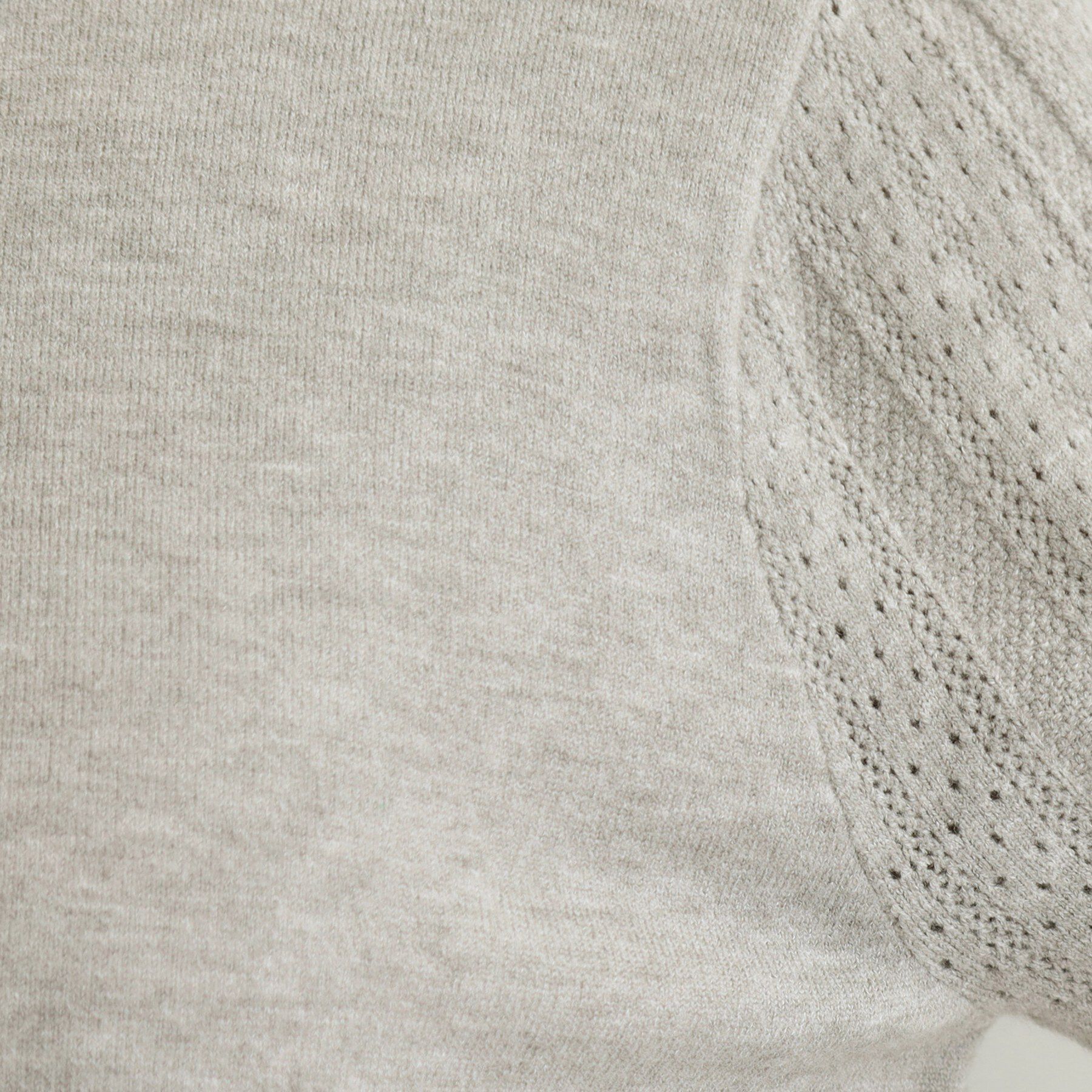 SHOO･LA･RUE「【洗濯機可/S-LL】手元美しく パールボタン&お袖編み柄切り替えニット」|ニット・セーター|